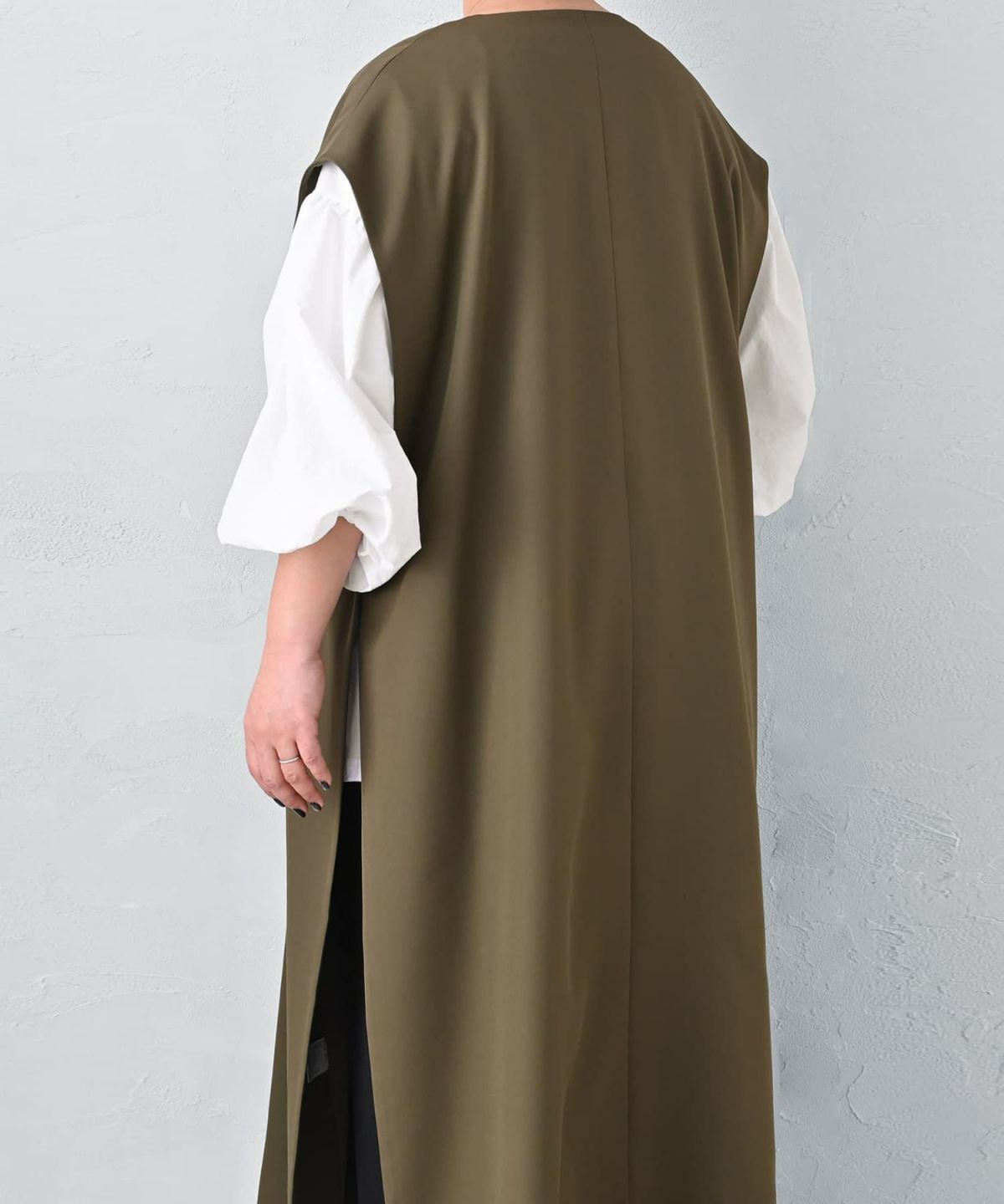 着用イメージ 163cm カーキ