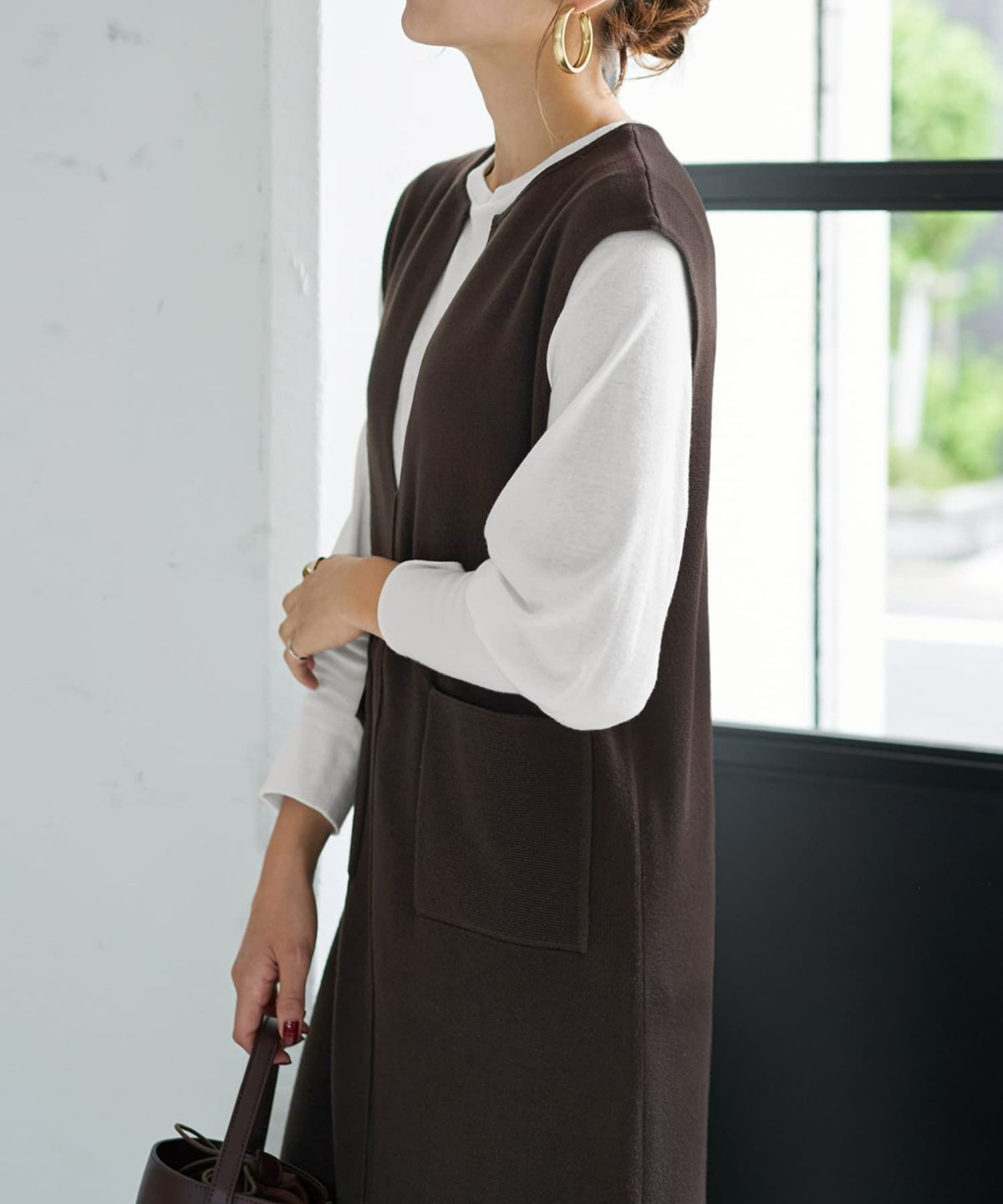 着用イメージ 167cm コーヒー 02サイズ