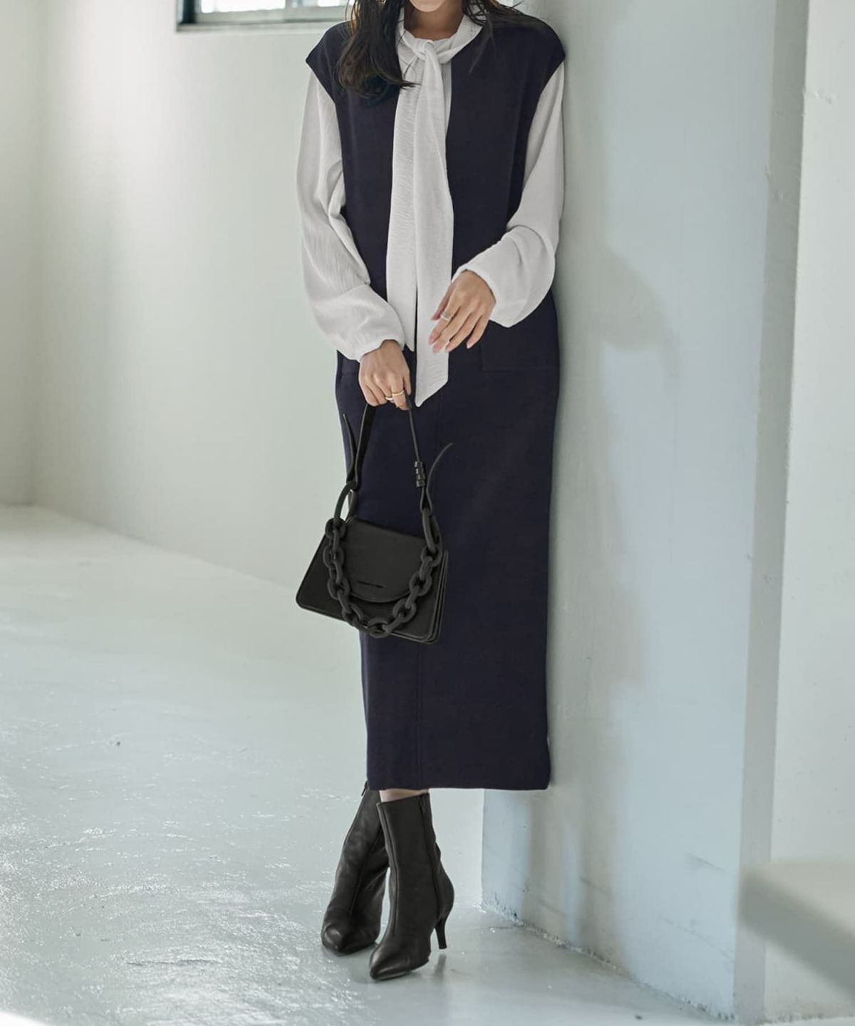 着用イメージ 168cm ネイビー 02サイズ