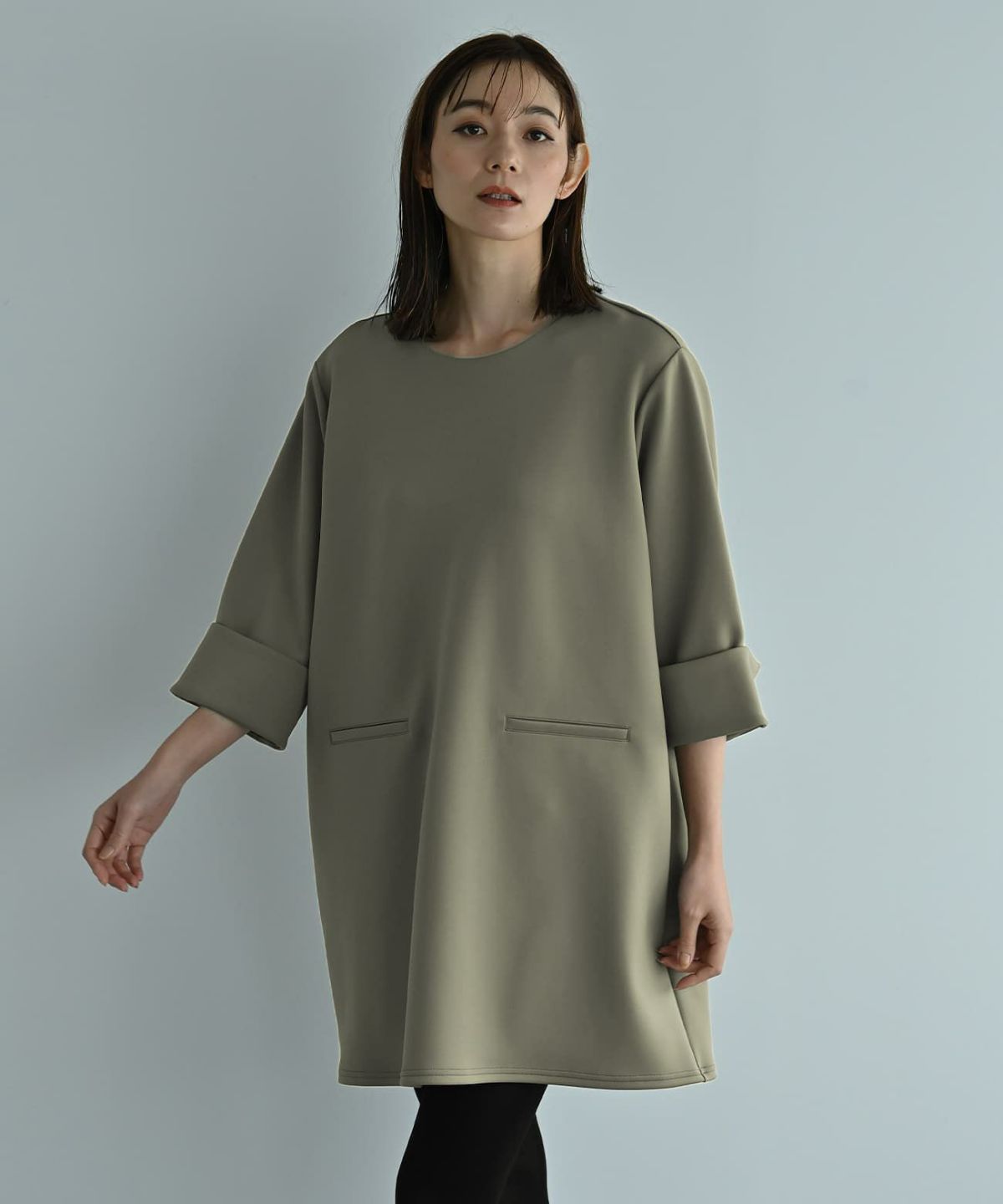 着用イメージ 170cm カーキ