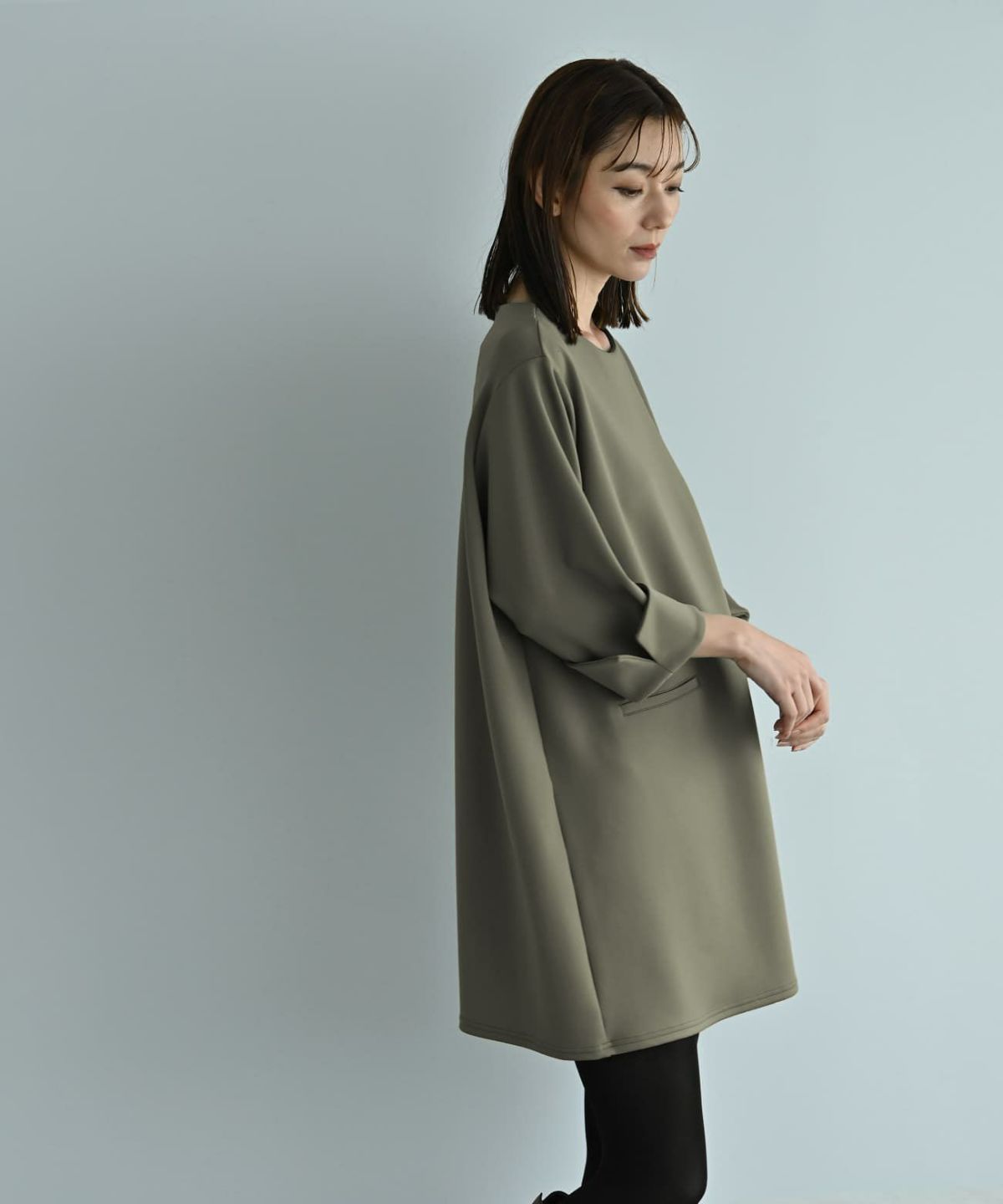 着用イメージ 170cm カーキ