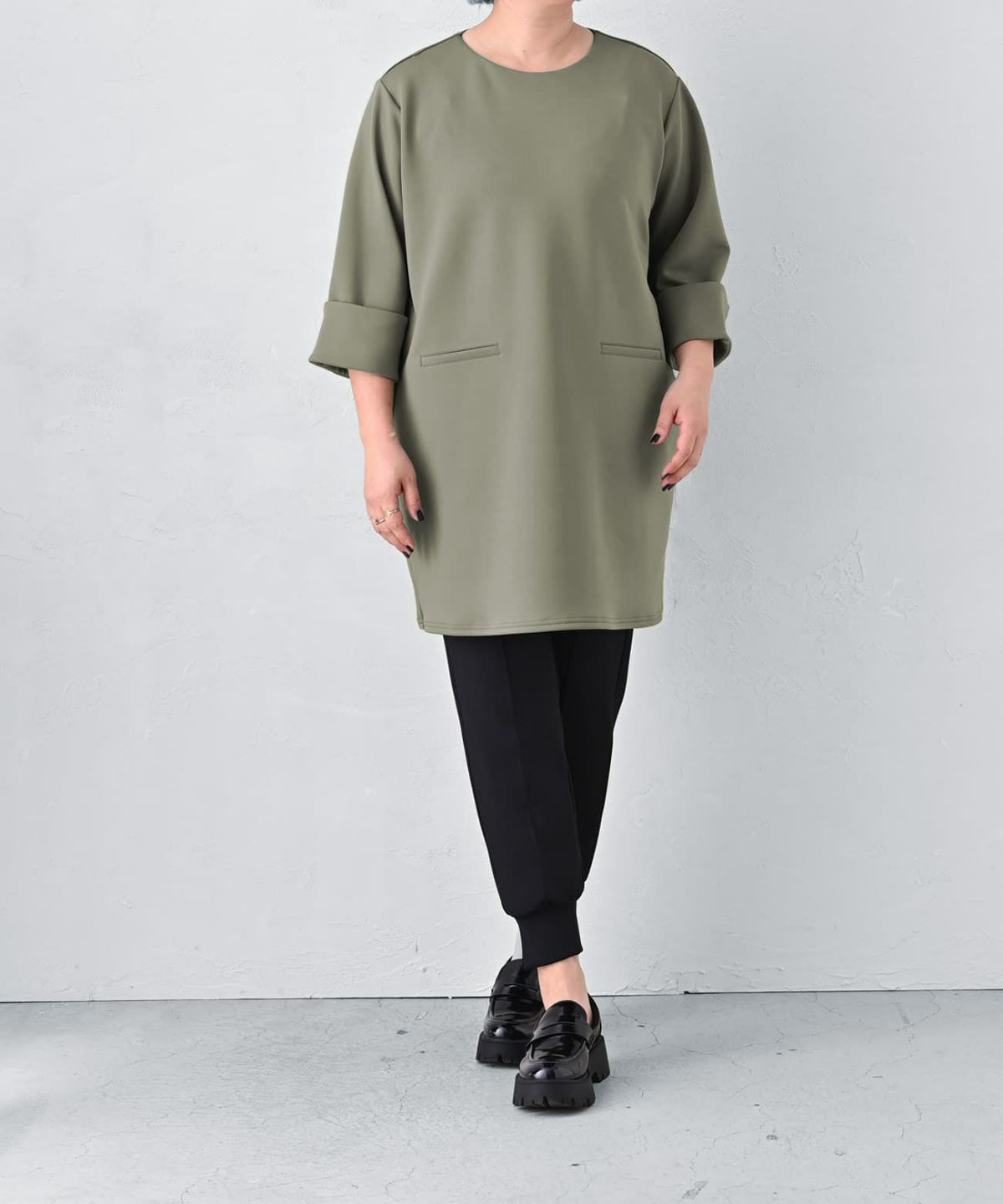 着用イメージ 163cm カーキ