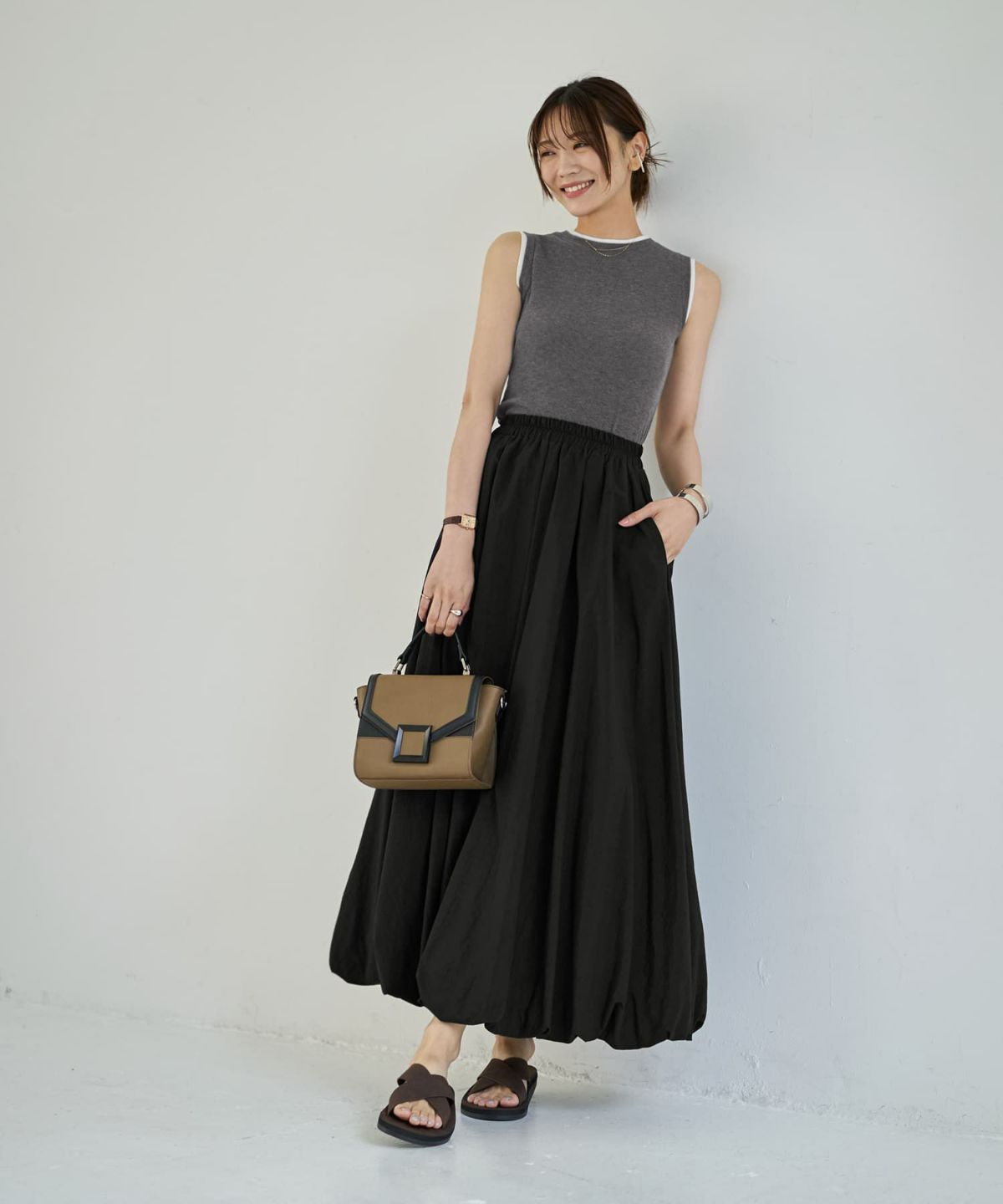 着用イメージ 166cm ブラック