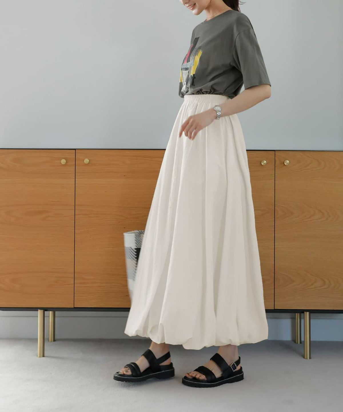 着用イメージ 167cm アイボリー