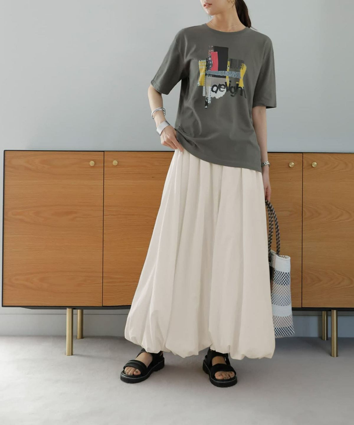 着用イメージ 167cm アイボリー