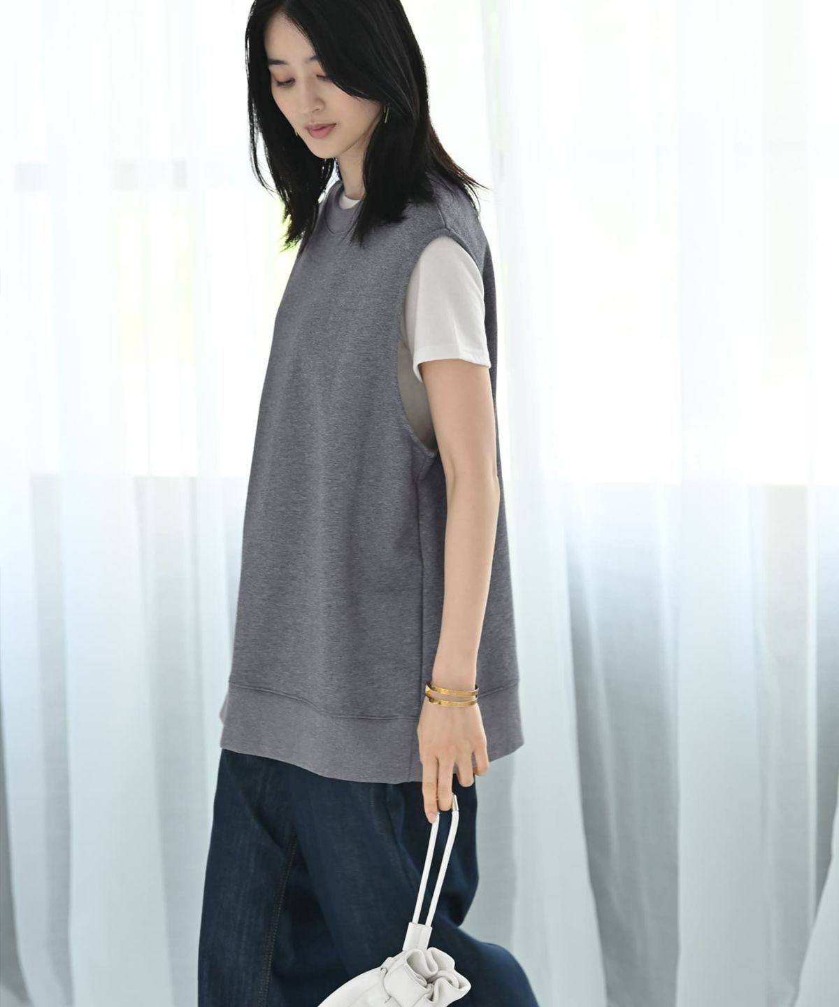 着用イメージ 170cm 杢グレー