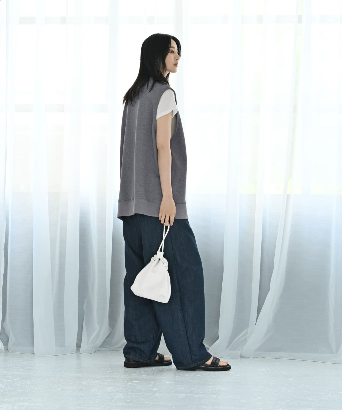 着用イメージ 170cm 杢グレー
