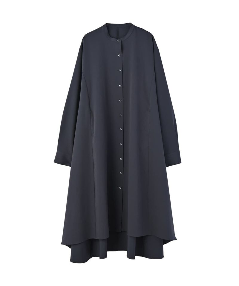 美品【フェンディ】近年モデル　シャツワンピース　フレア　レザー　黒　バイカラー BLK 001】フレアシャツワンピース | おしゃれな大人レディース