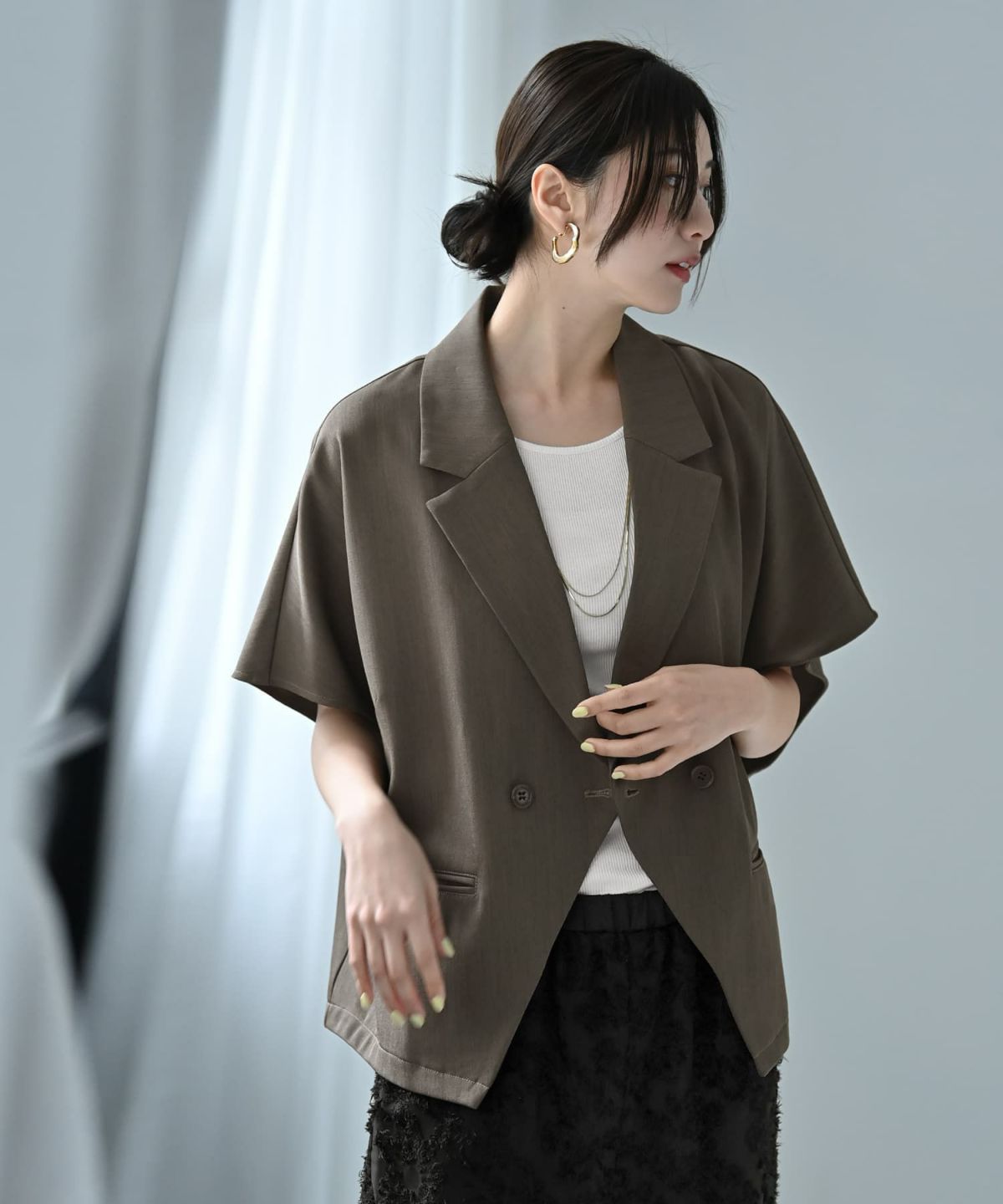 着用イメージ 170cm チャコールグレー