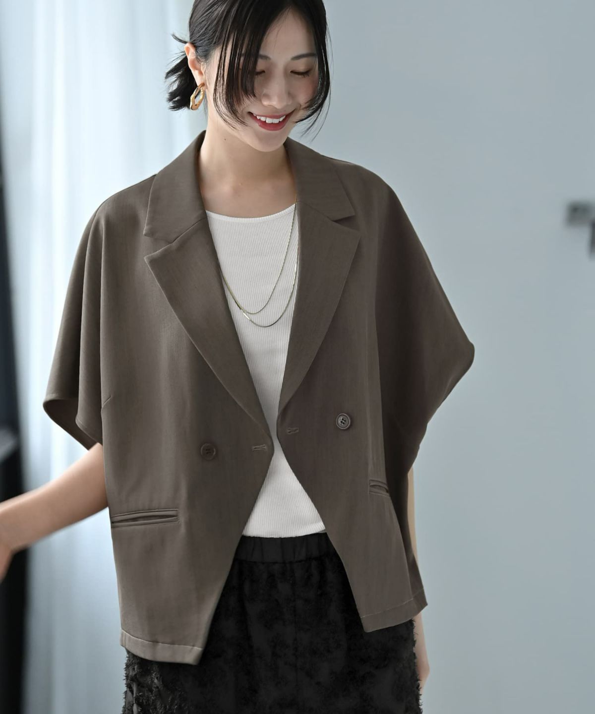 着用イメージ 170cm チャコールグレー