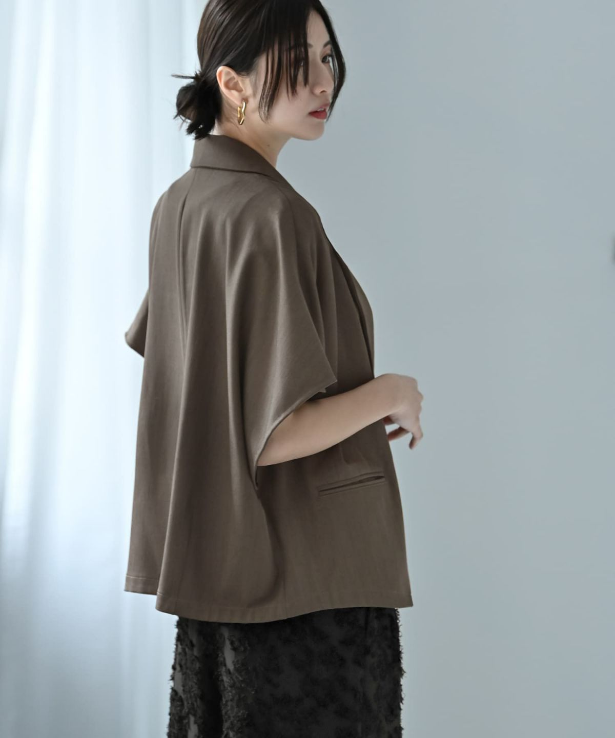 着用イメージ 170cm チャコールグレー