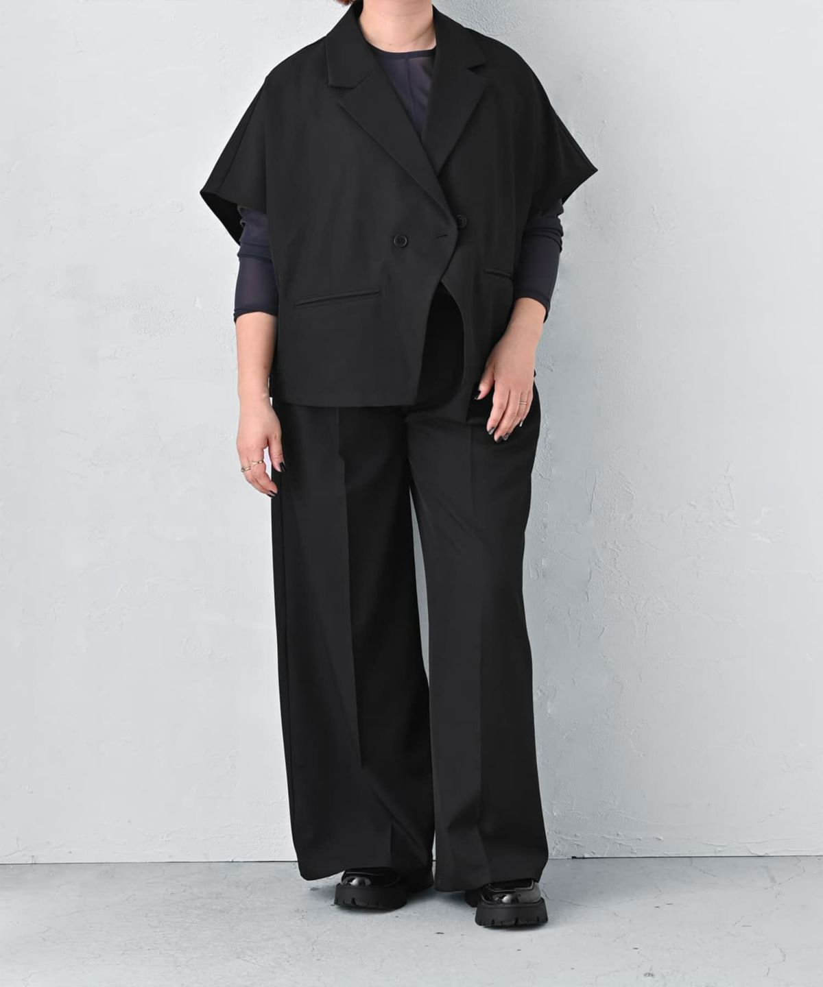着用イメージ 163cm ブラック