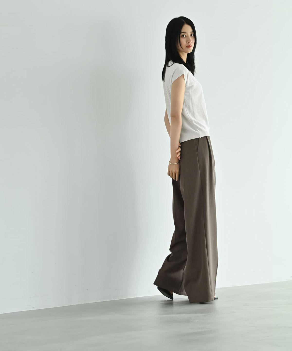 着用イメージ 170cm チャコールグレー