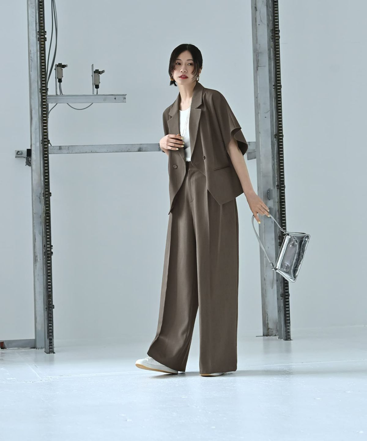 着用イメージ 170cm チャコールグレー