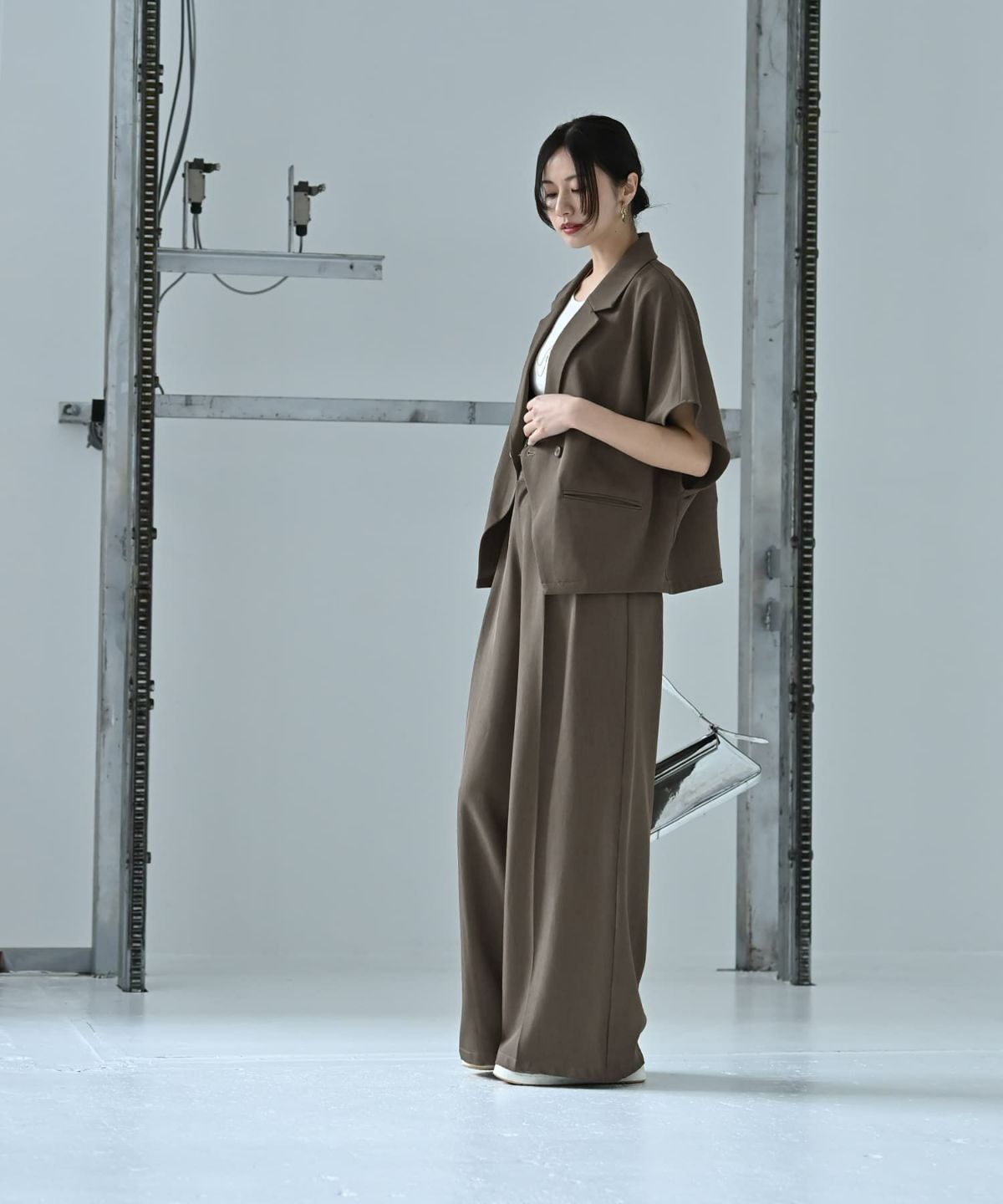 着用イメージ 170cm チャコールグレー