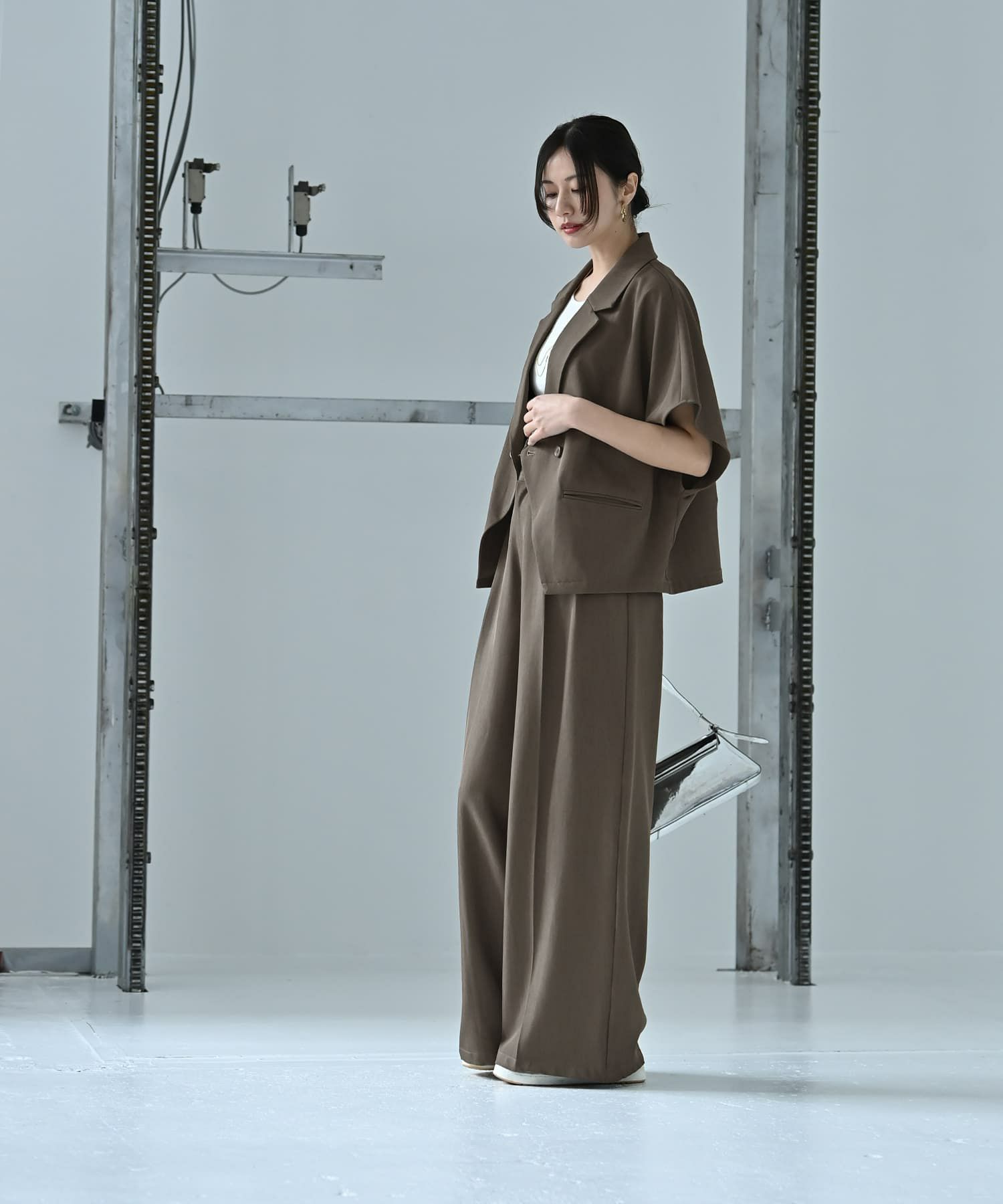 着用イメージ 170cm チャコールグレー