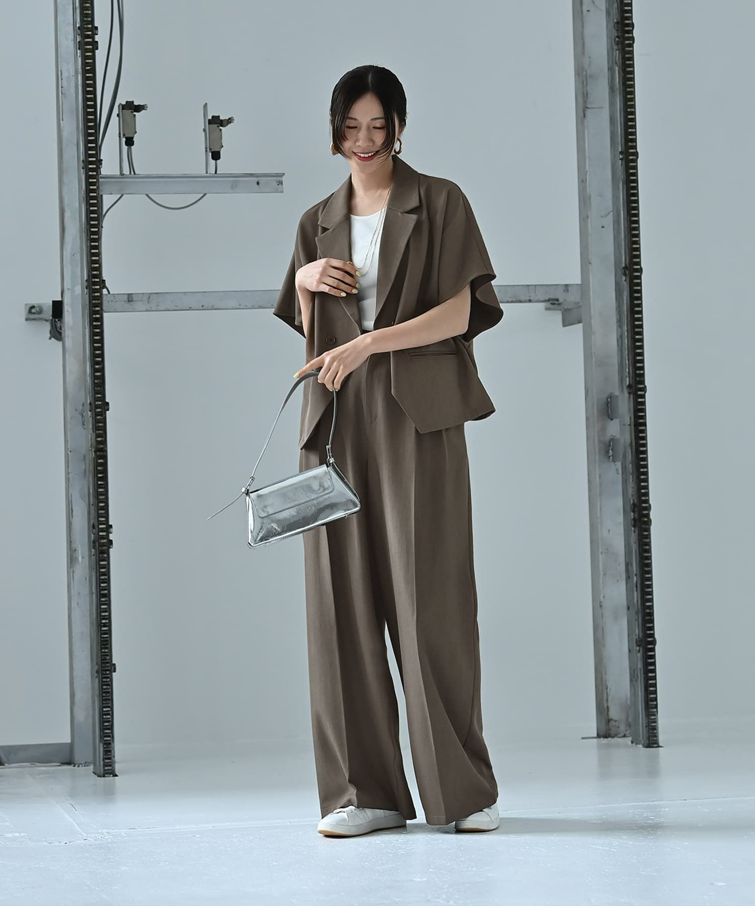着用イメージ 170cm チャコールグレー