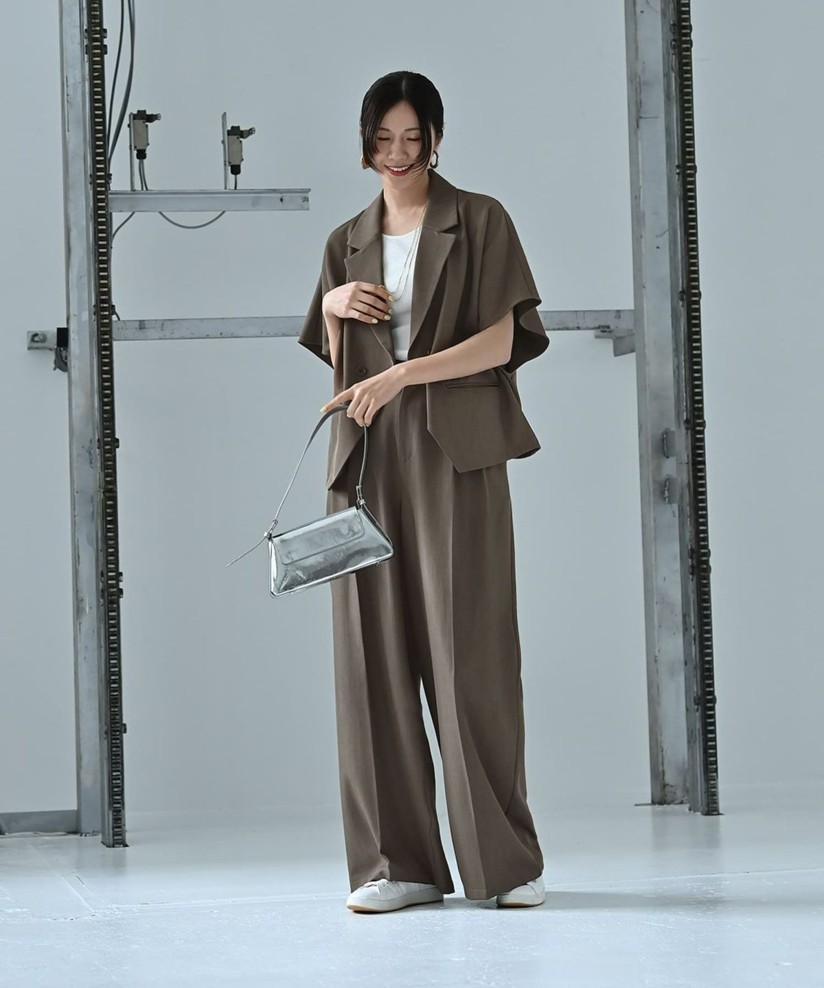 着用イメージ 170cm チャコールグレー