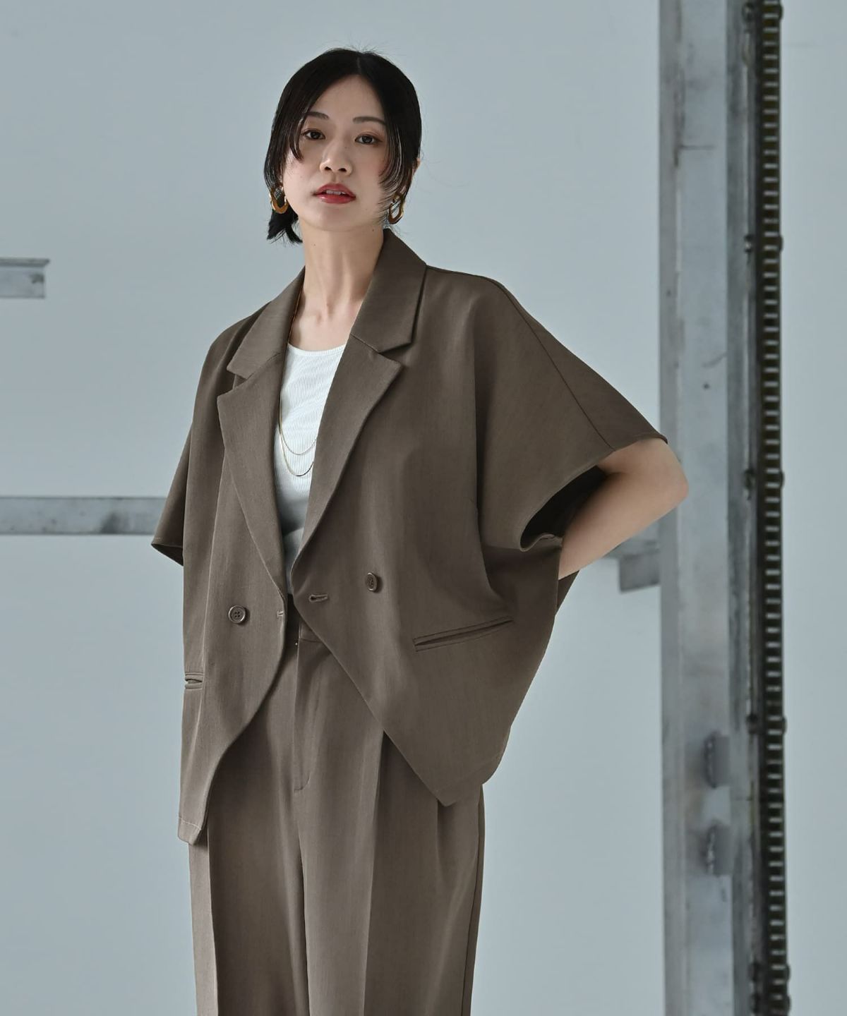 着用イメージ 170cm チャコールグレー