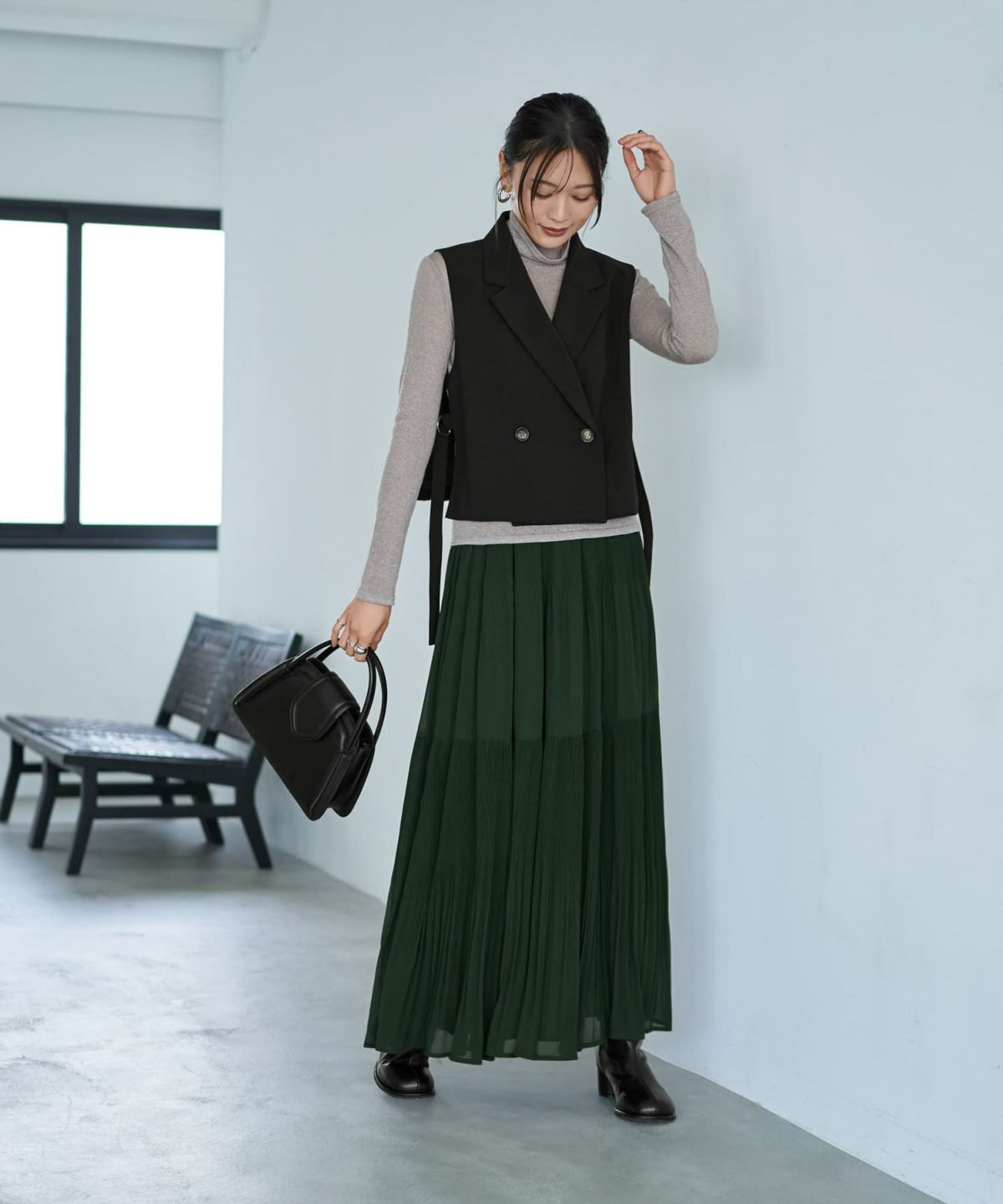 着用イメージ 166cm　ブラック