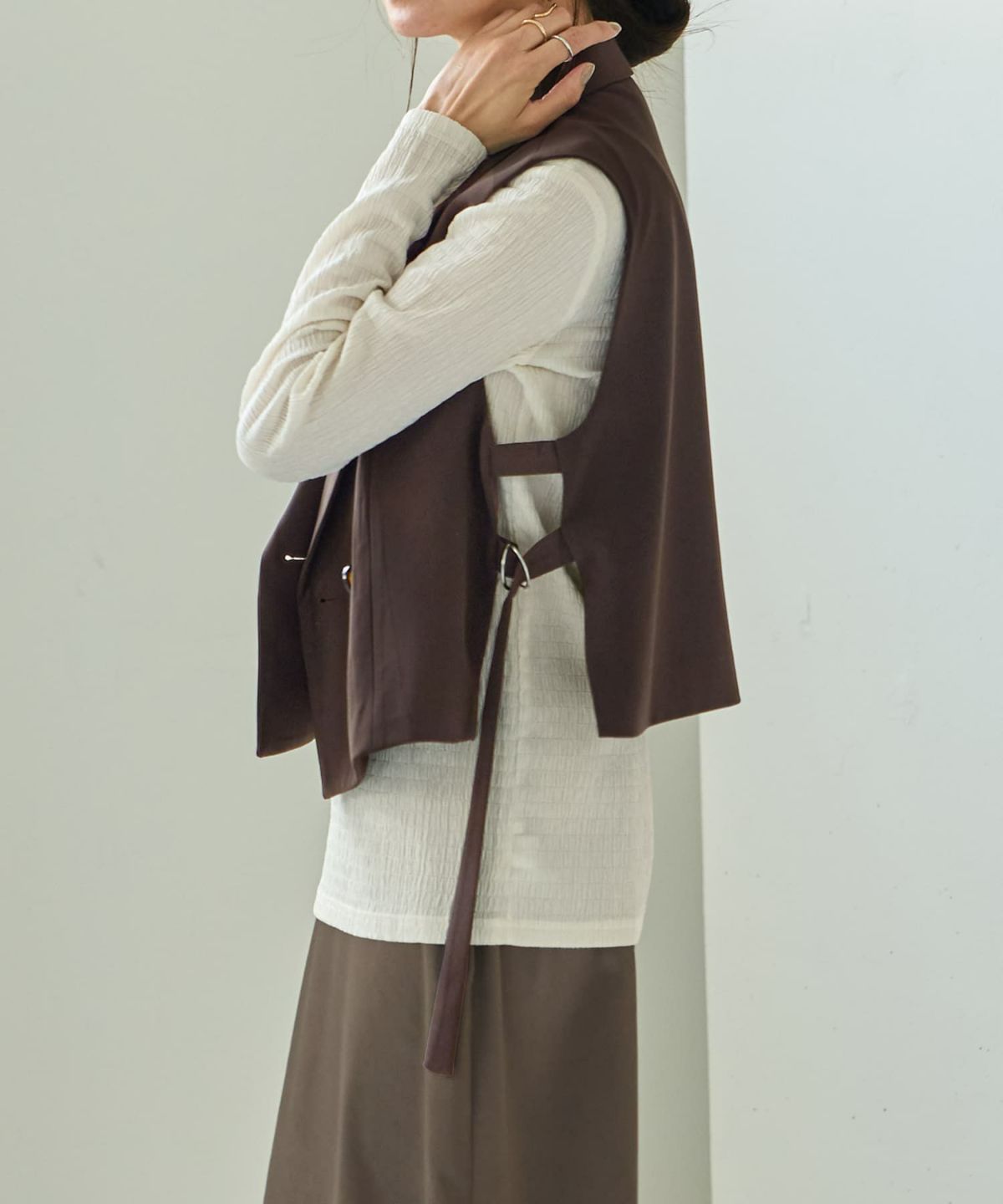 着用イメージ 165cm　コーヒー