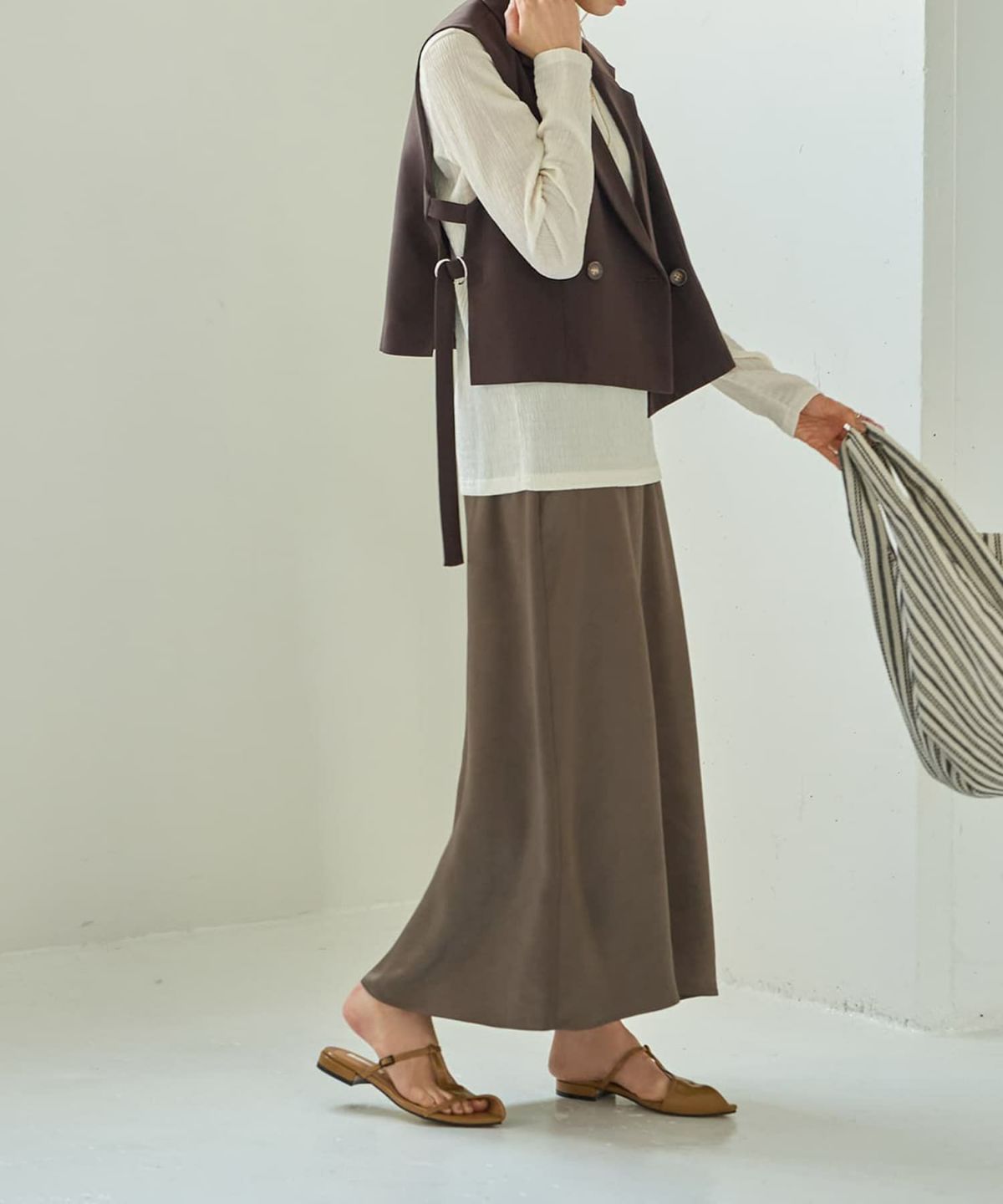 着用イメージ 165cm　コーヒー