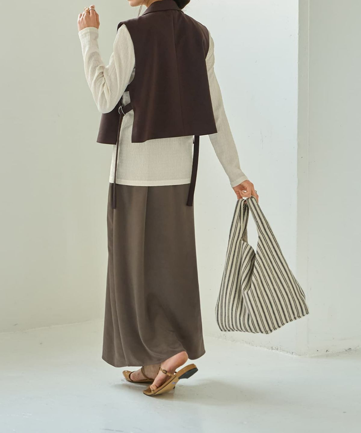 着用イメージ 165cm　コーヒー