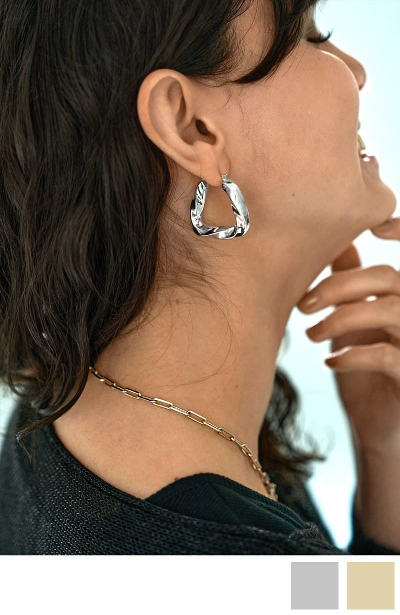 チュロス台形フープピアス