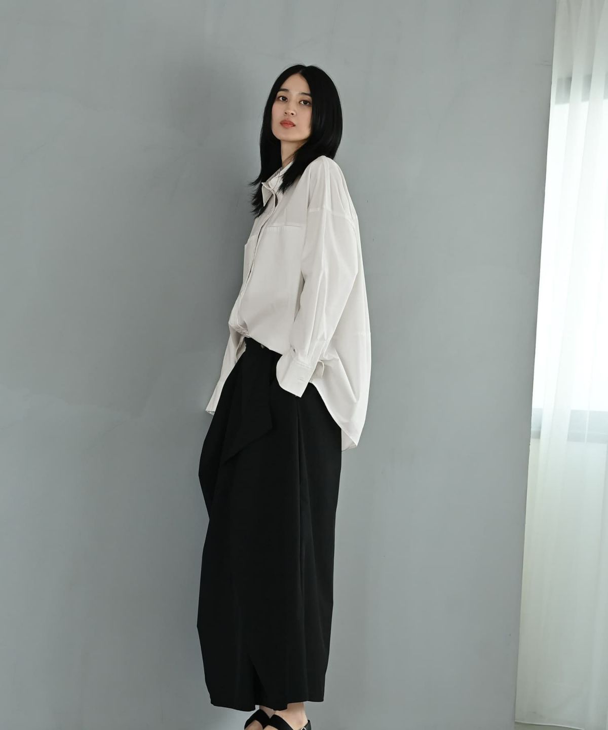 着用イメージ 170cm オフホワイト