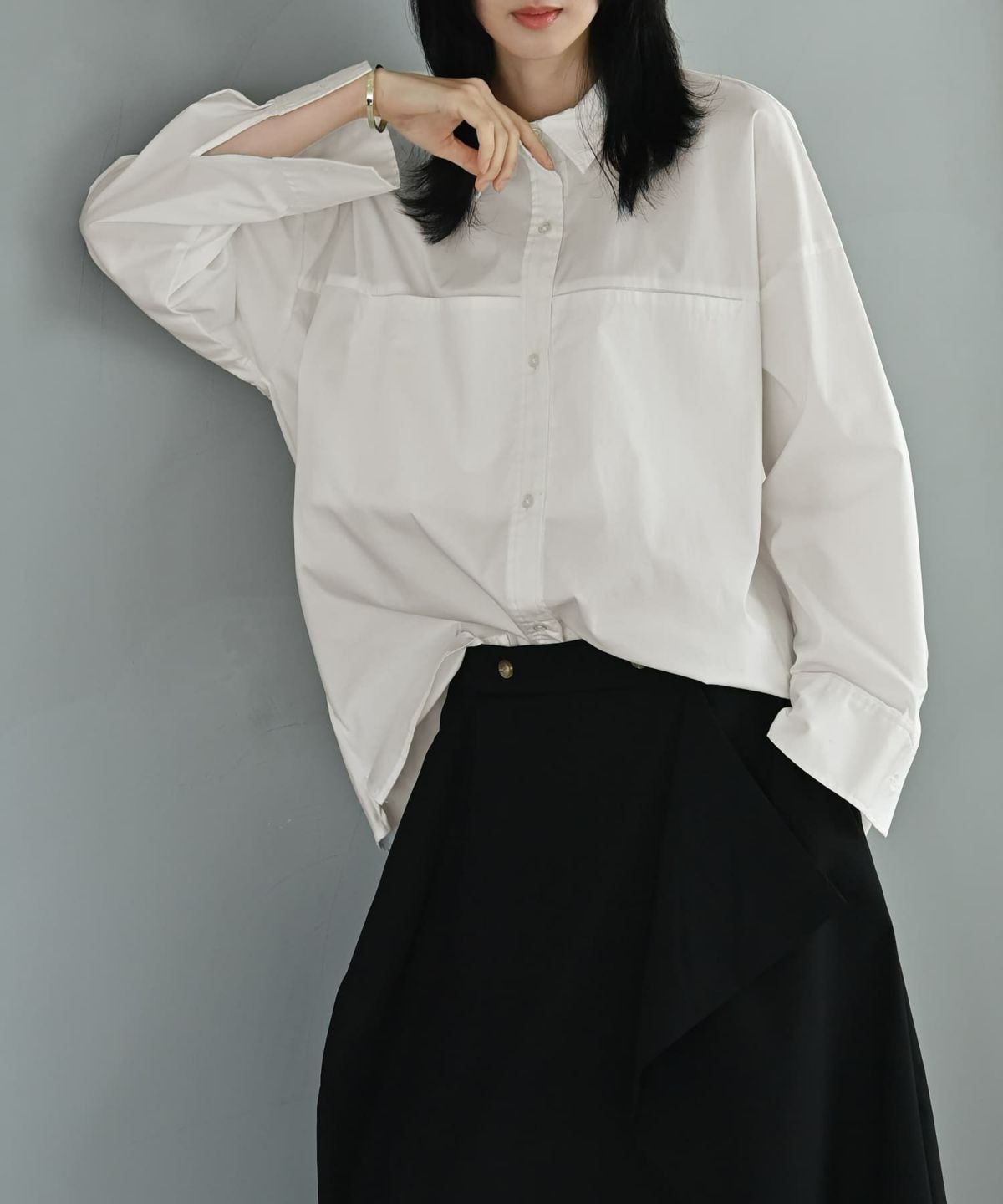 着用イメージ 170cm オフホワイト