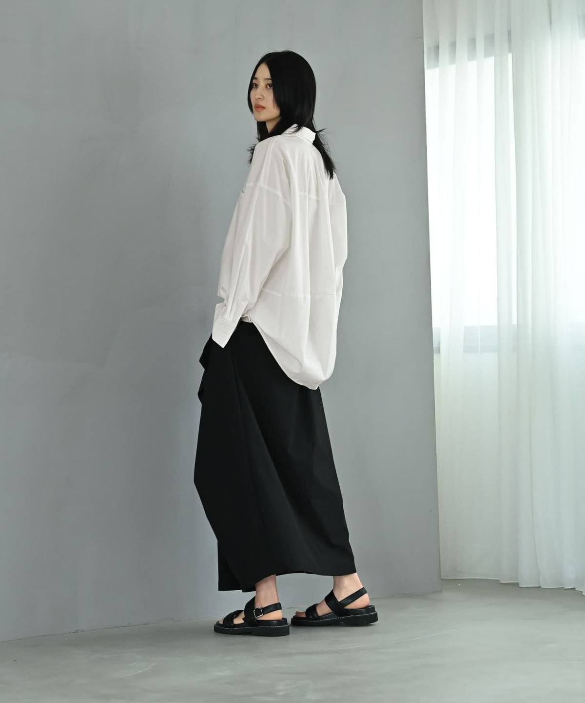 着用イメージ 170cm オフホワイト