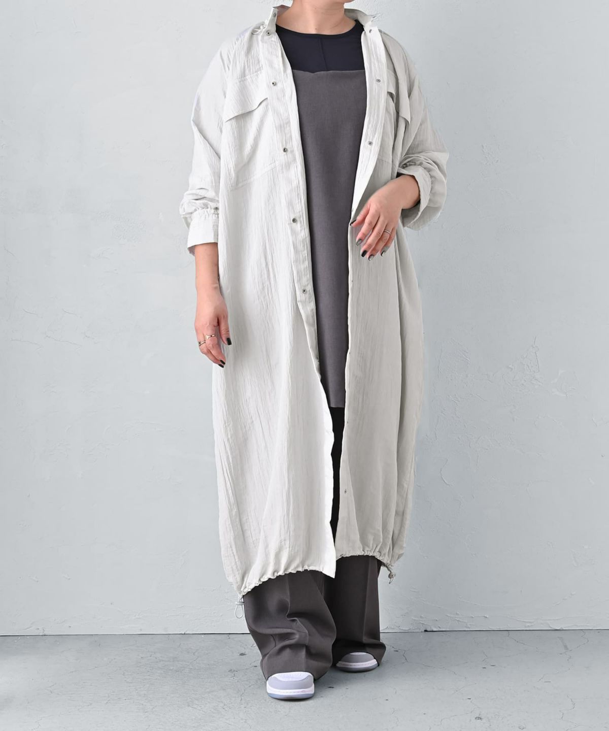 着用イメージ 163cm チャコールグレー