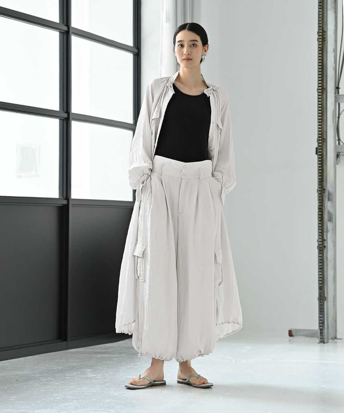 着用イメージ 170cm グレージュ