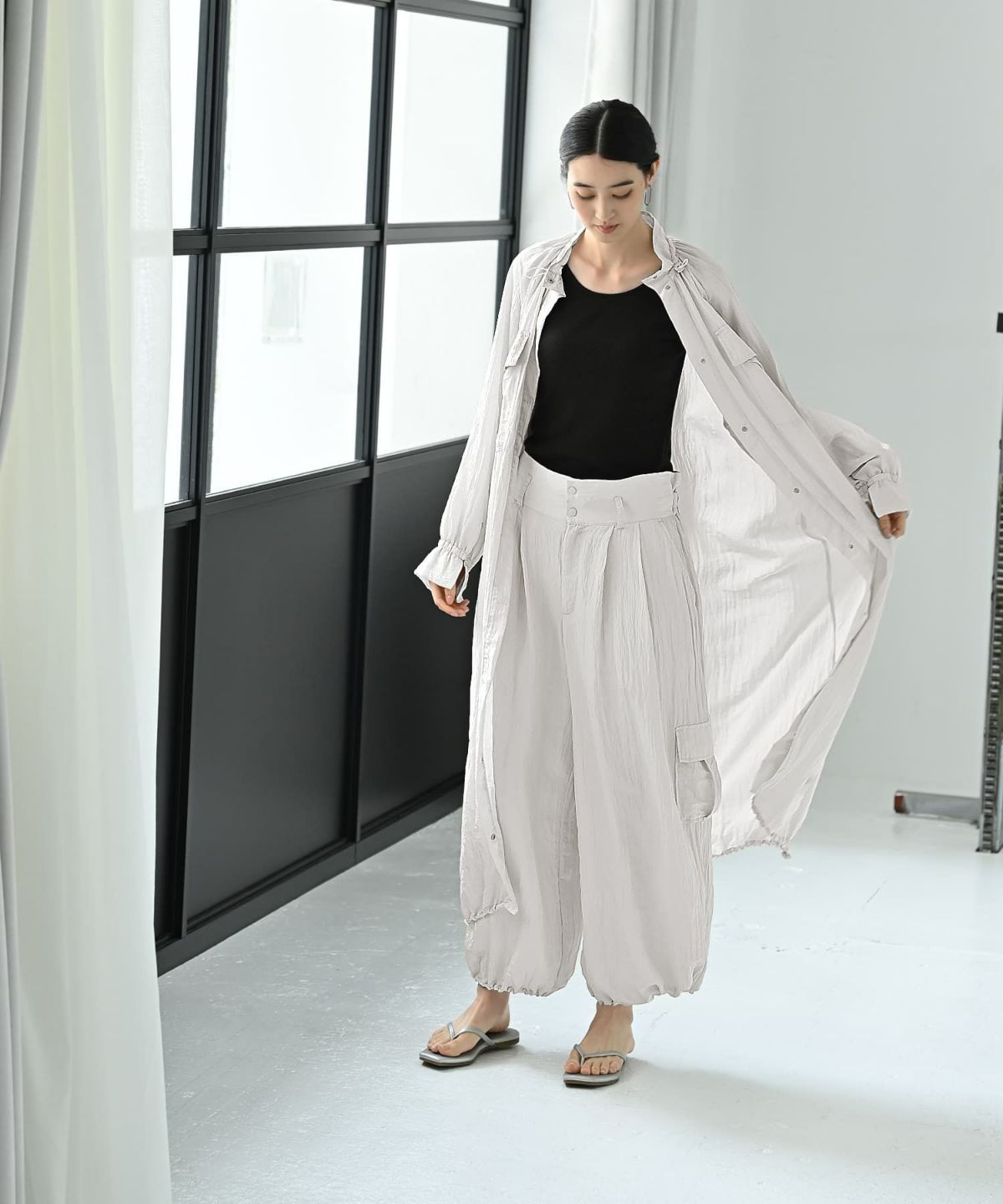 着用イメージ 170cm グレージュ