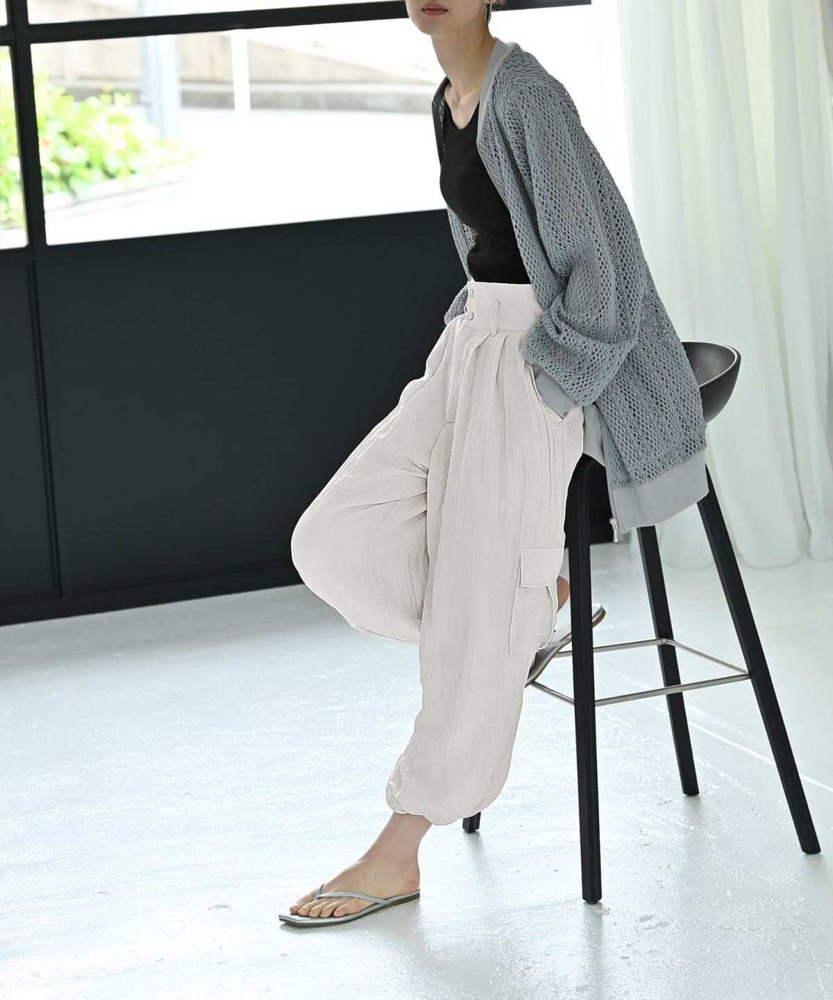 着用イメージ 170cm グレージュ