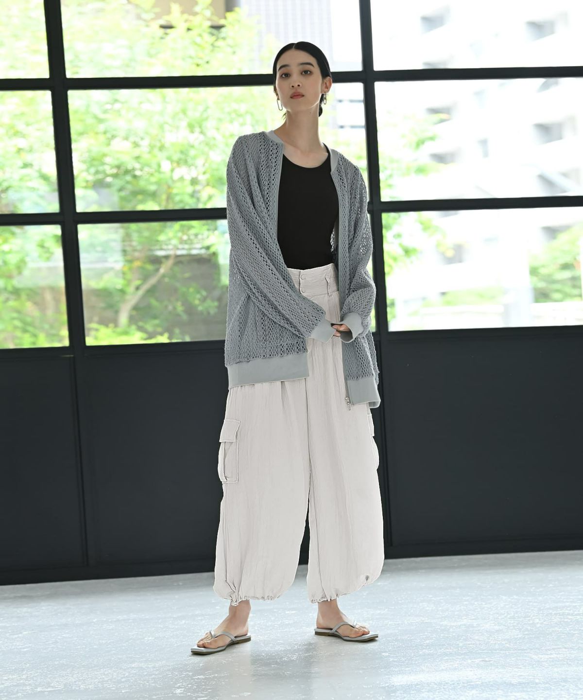 着用イメージ 170cm グレージュ