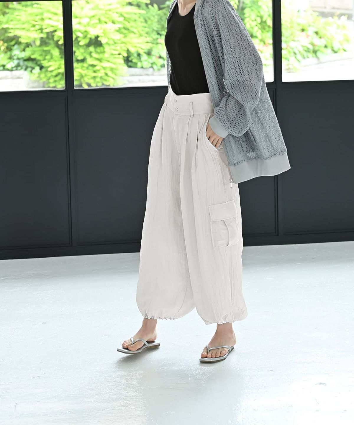 着用イメージ 170cm グレージュ