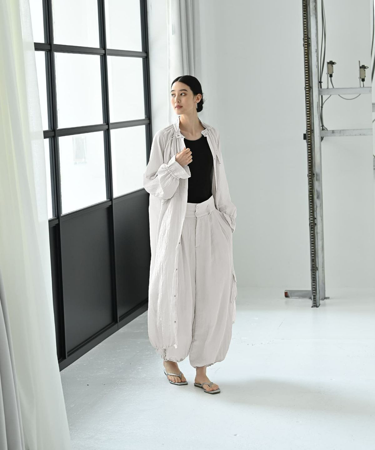 着用イメージ 170cm グレージュ