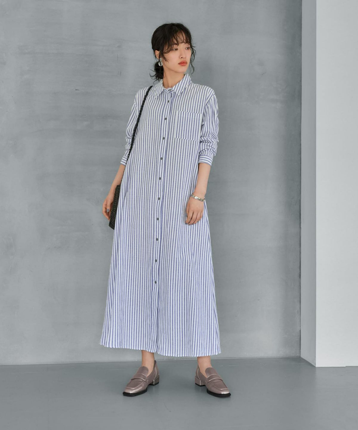 着用イメージ167cm メタリック