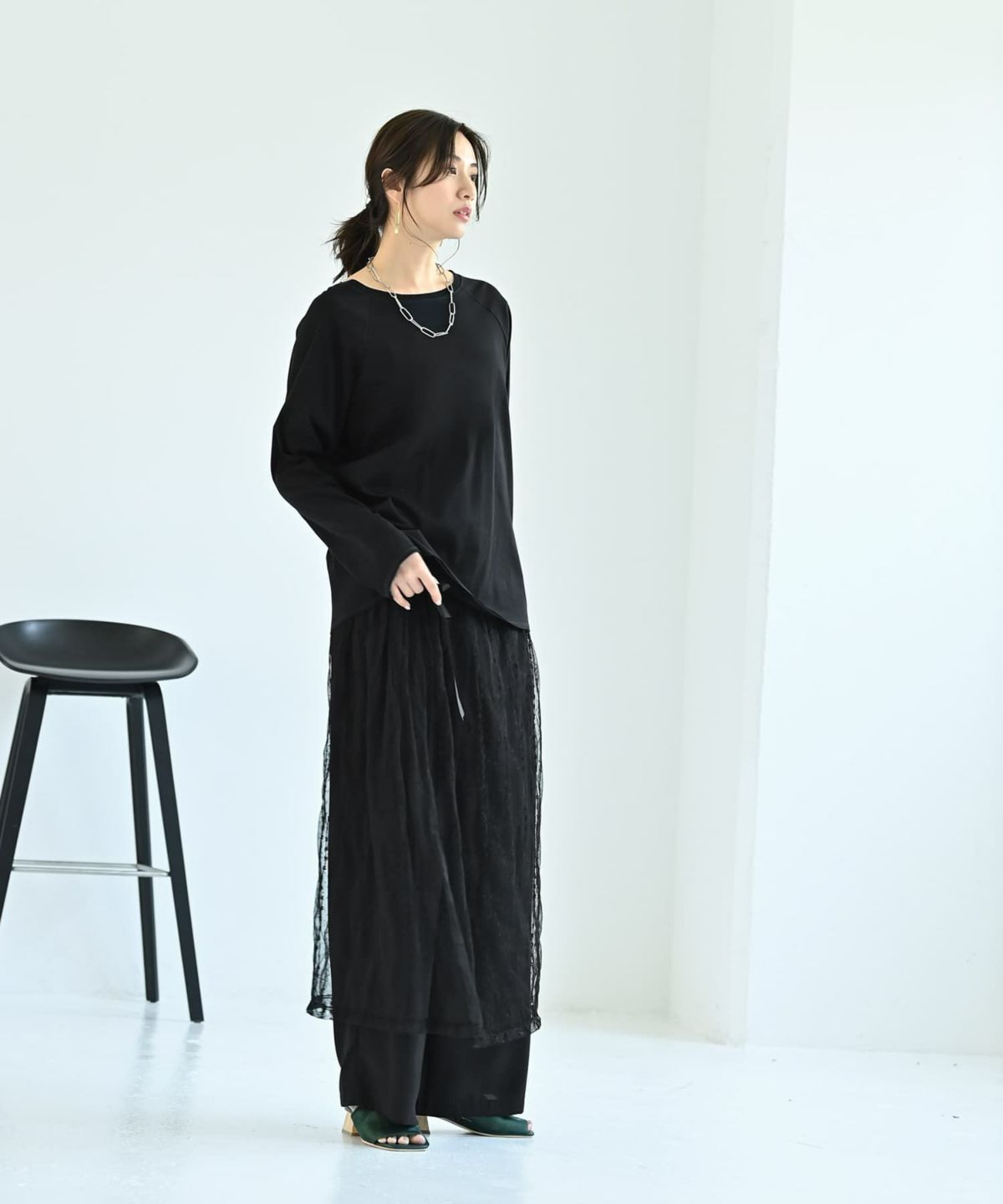 着用イメージ 172cm ブラック