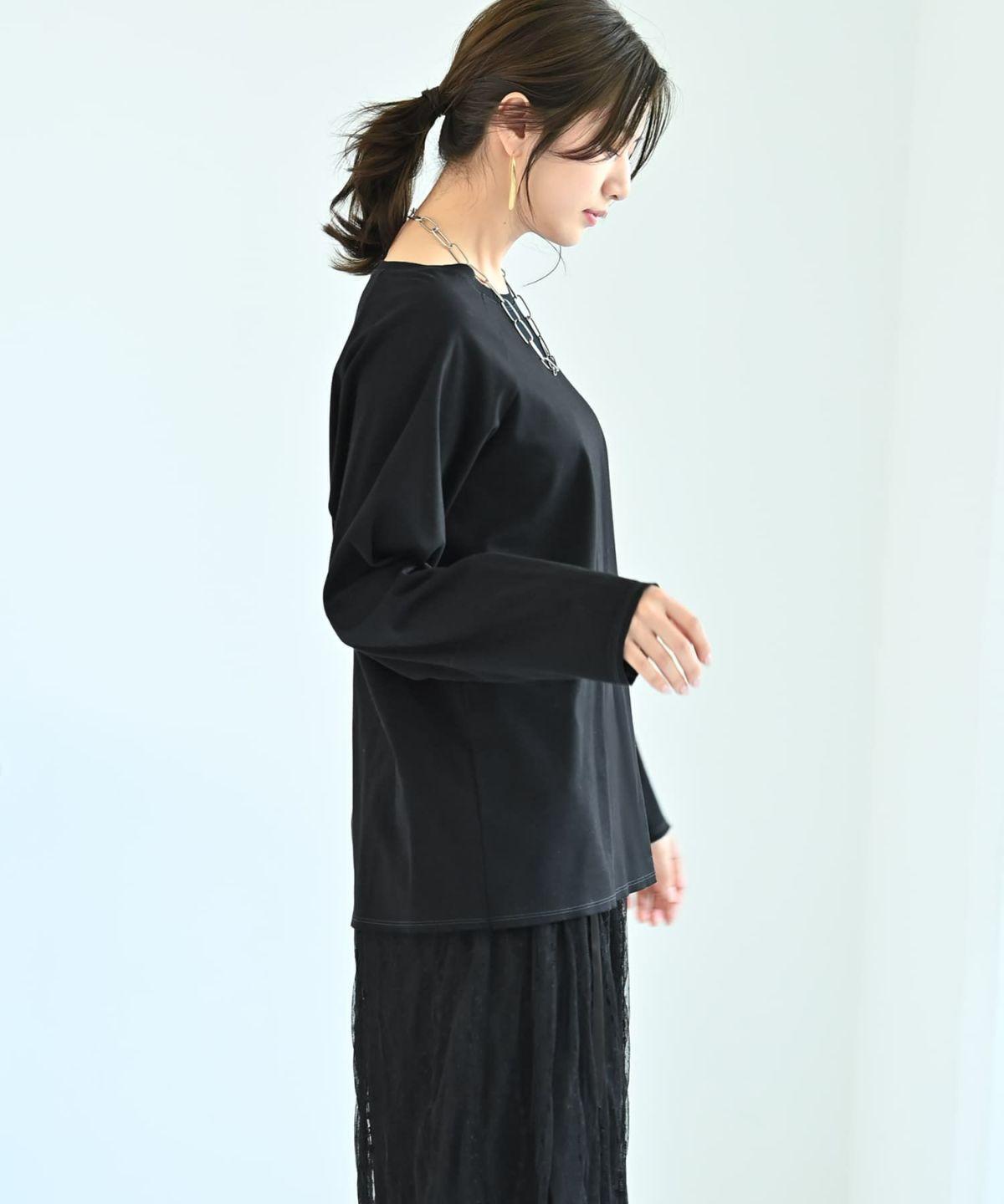 着用イメージ 172cm ブラック