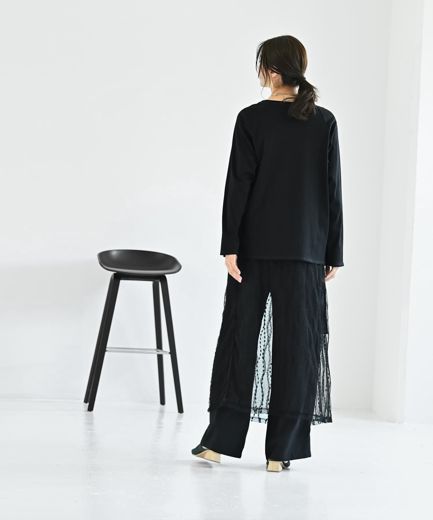 着用イメージ 170cm オフホワイト
