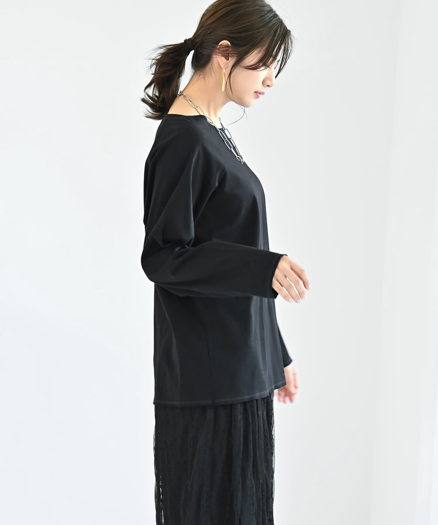 着用イメージ 170cm オフホワイト