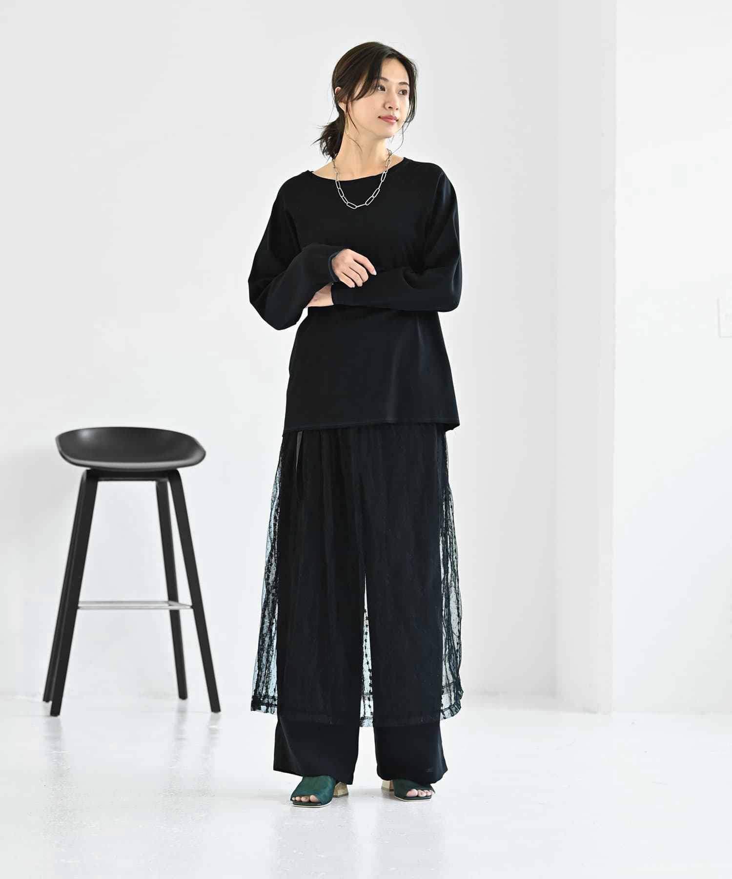 着用イメージ 170cm オフホワイト