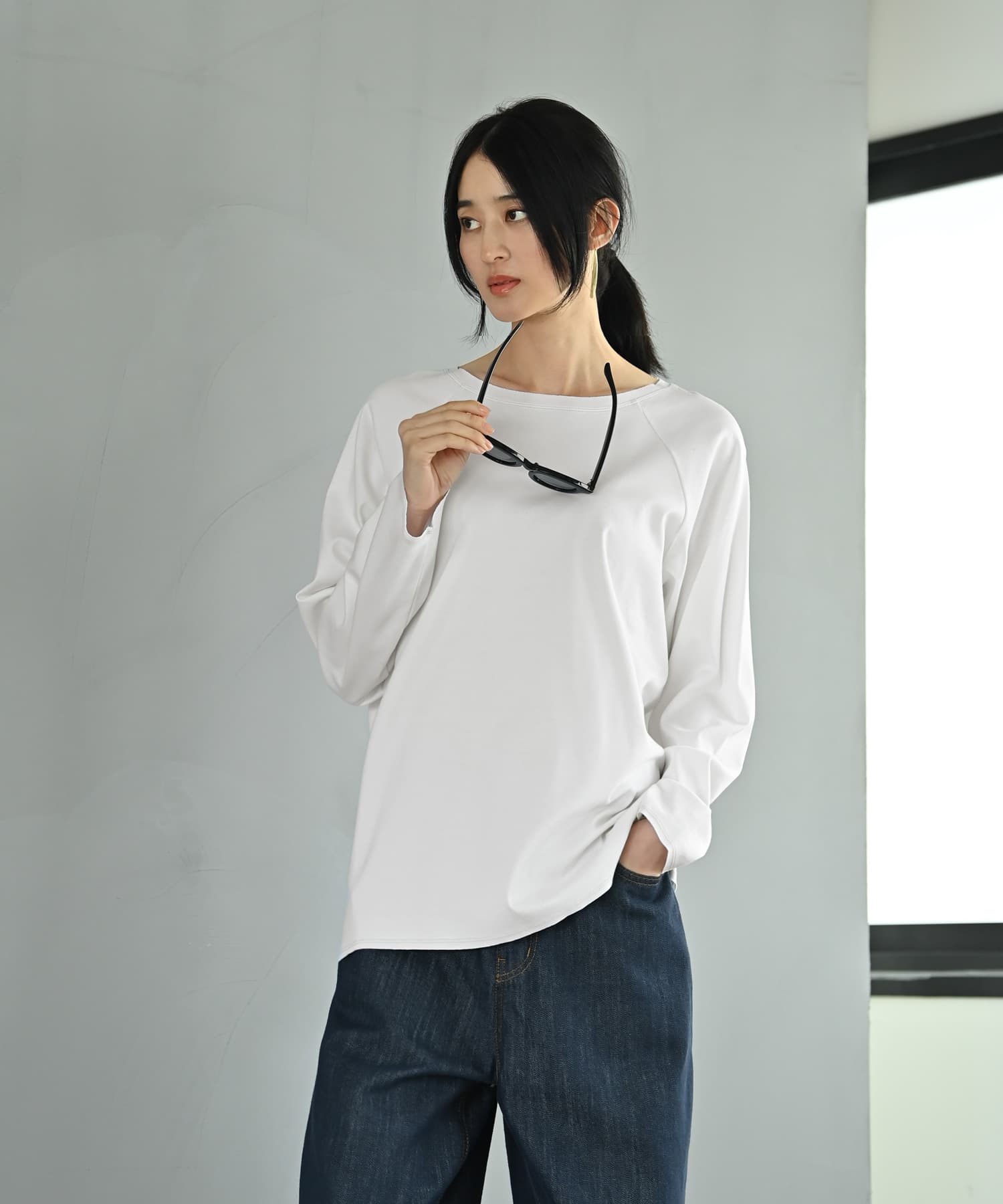 着用イメージ 170cm オフホワイト