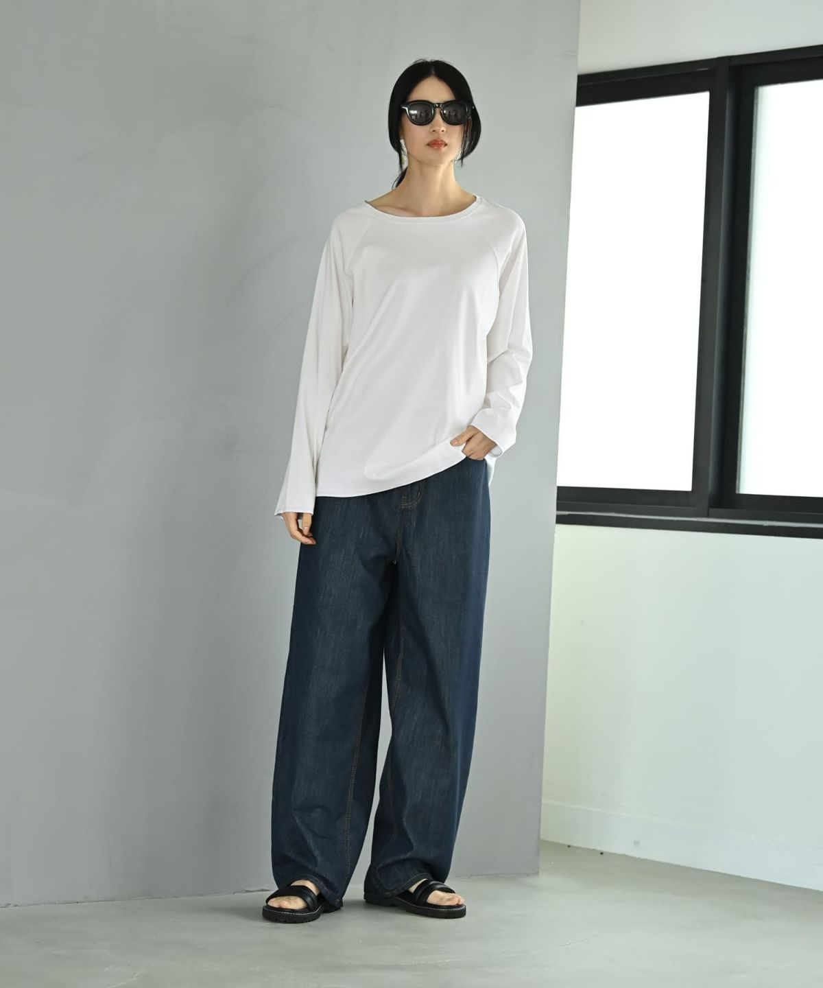 着用イメージ 170cm オフホワイト