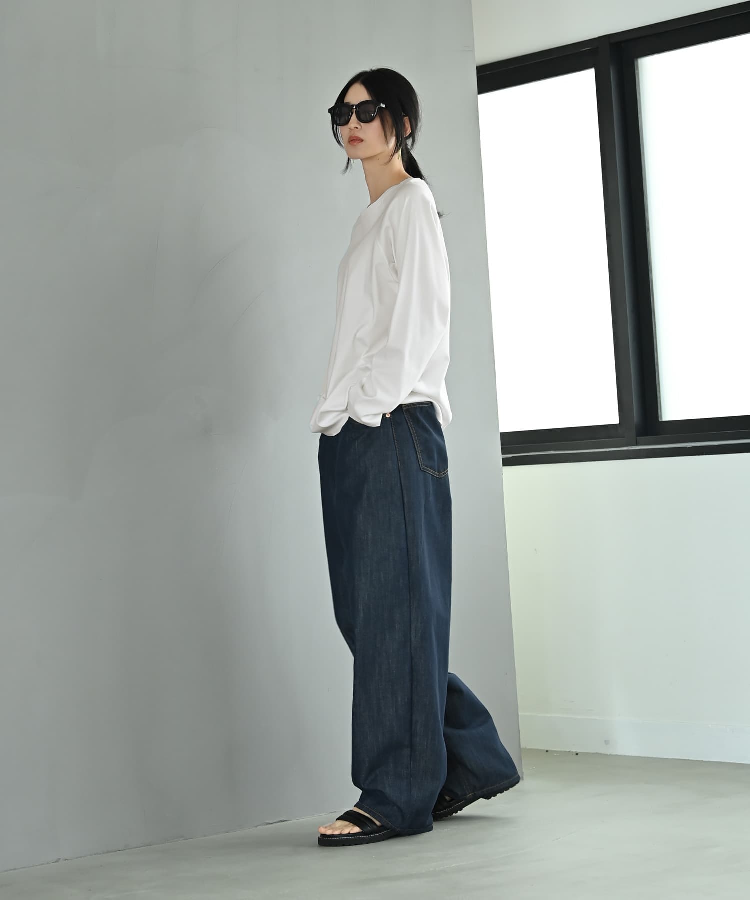 着用イメージ 170cm オフホワイト