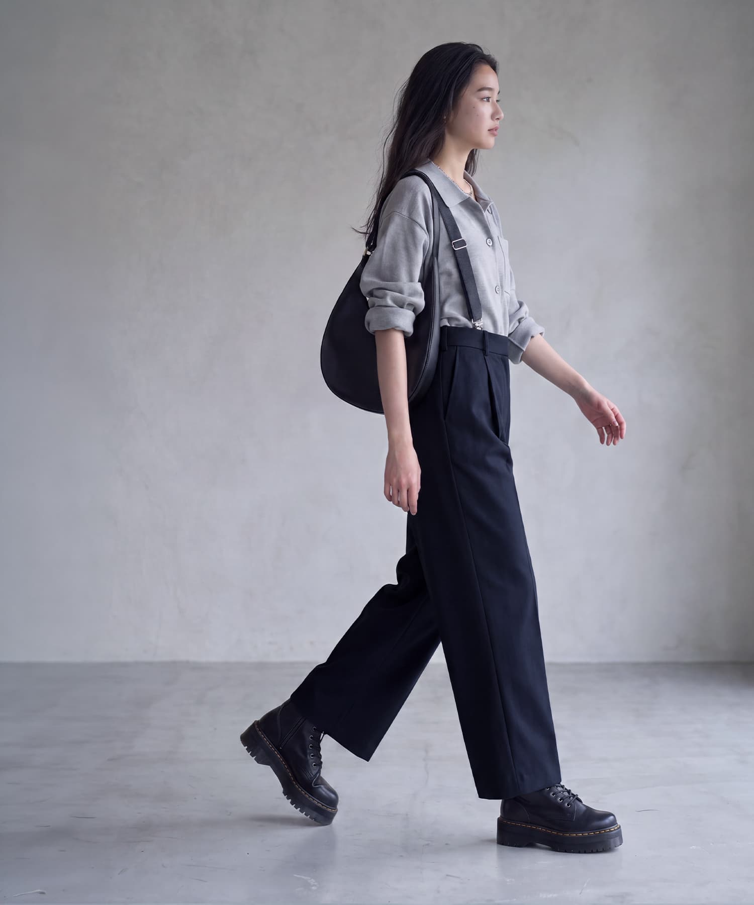 着用イメージ 175cm ネイビー