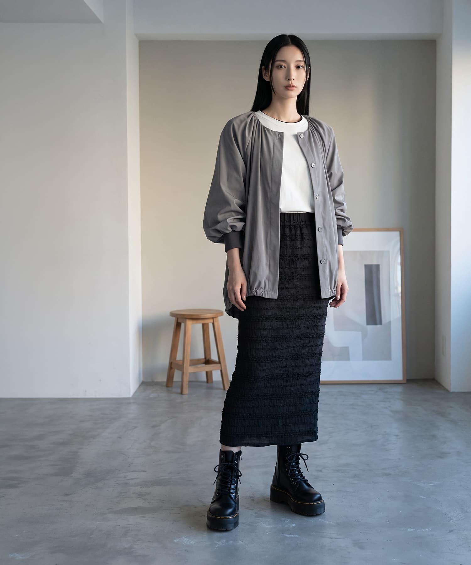 着用イメージ 163cm ブラック