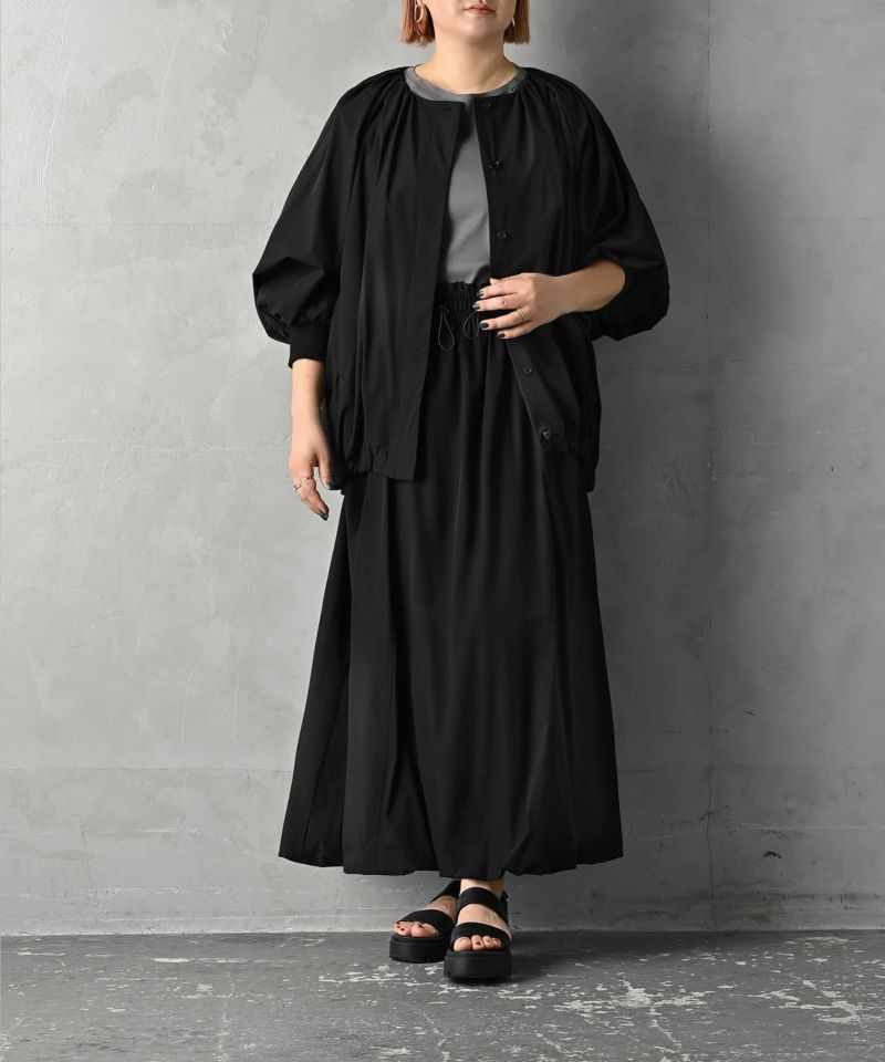 STYLEDELI　スタンドネック裾バルーンブルゾン BLK001】バルーンブルゾン | おしゃれな大人レディース